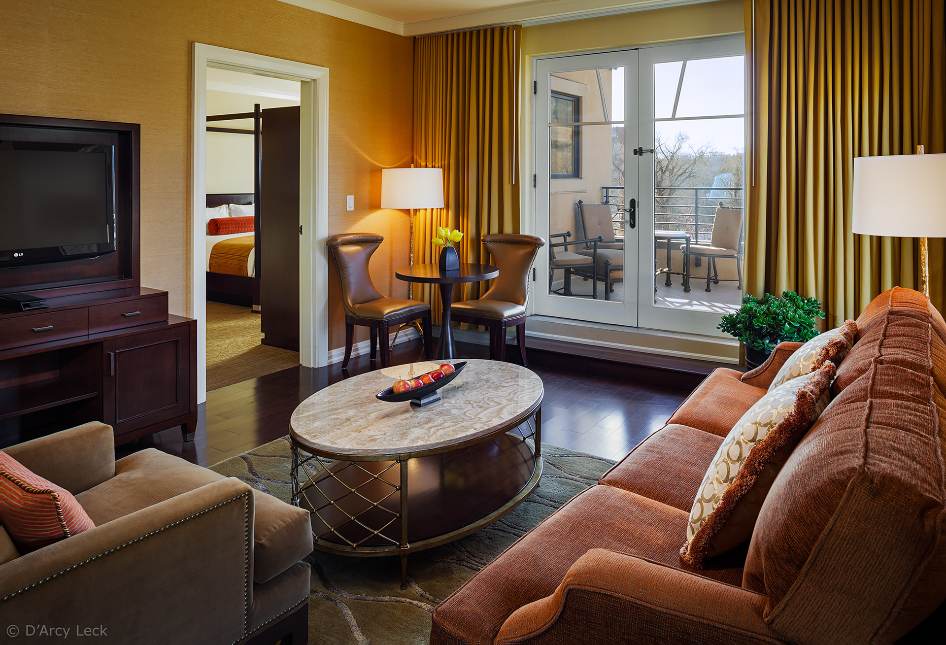 hospitality photography of the St Julien Hotel guest room suite parlor