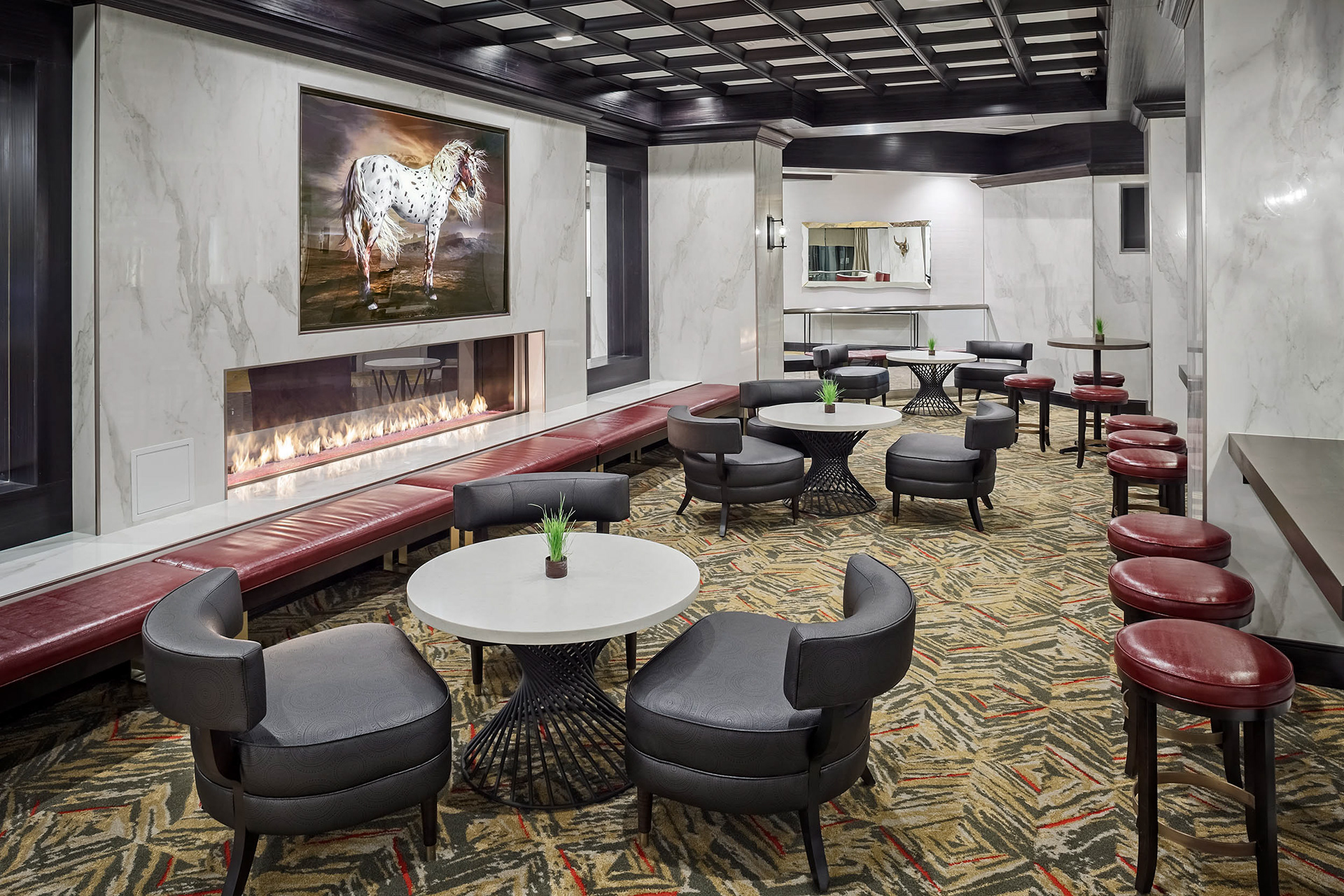 The Hub social area of the DoubleTree Denver hotel