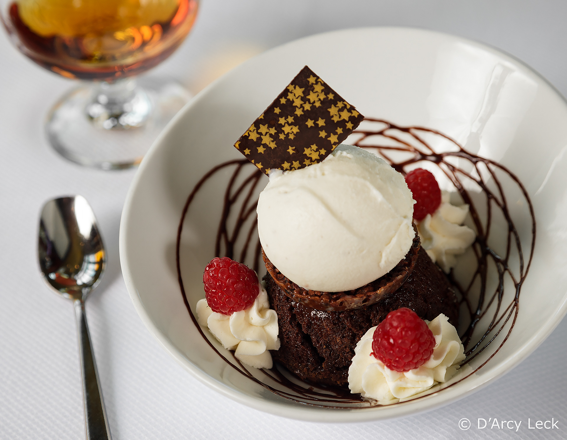Food photographer D'Arcy Leck captures an ice cream dessert of Jill's restaurant