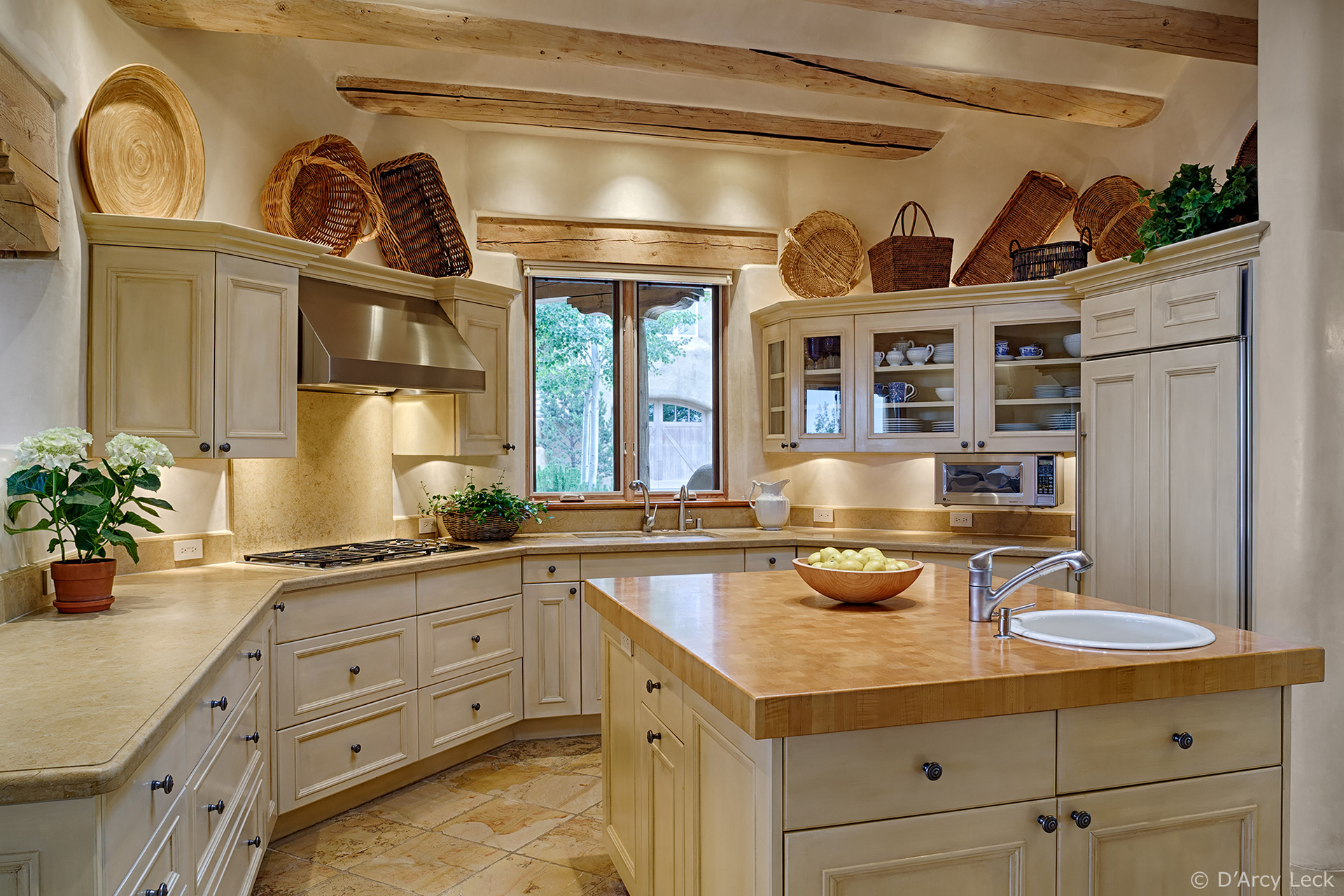 interior photography of a kitchen of luxury adobe home