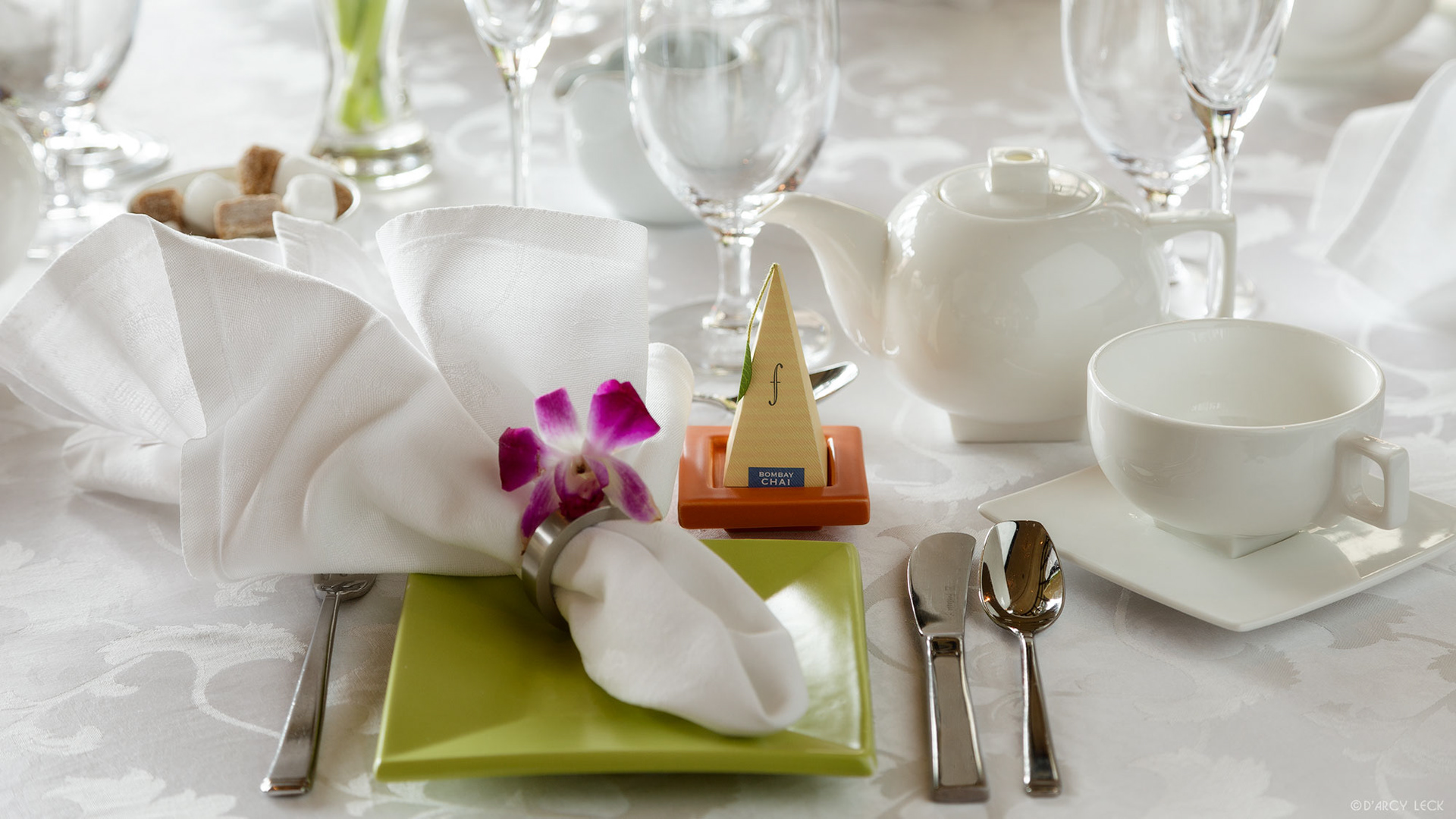 Food and beverage photography of the St Julien Hotel & Spa tea service