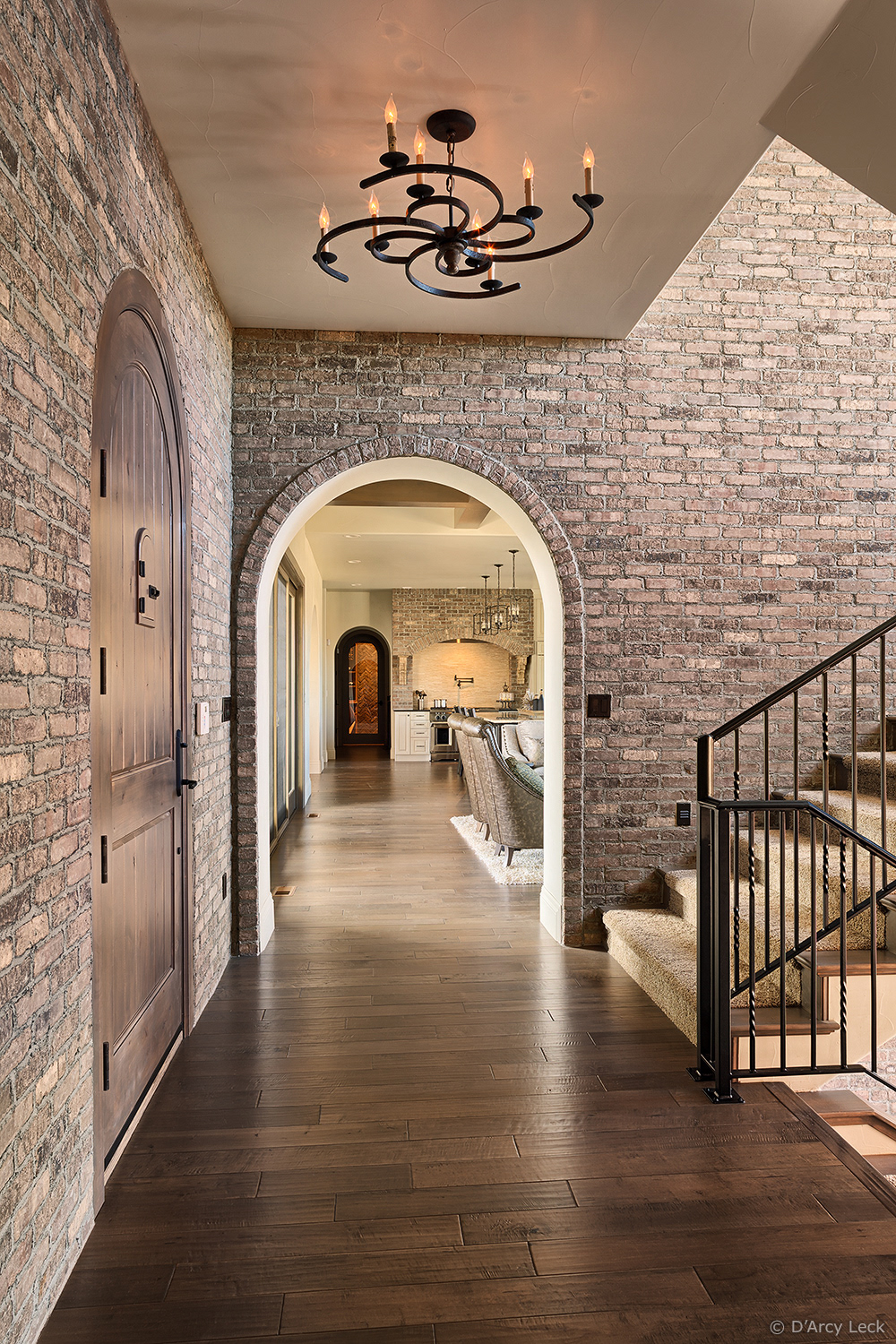 architectural photographer D'Arcy Leck photographs the front entrance foyer of a luxury residential home