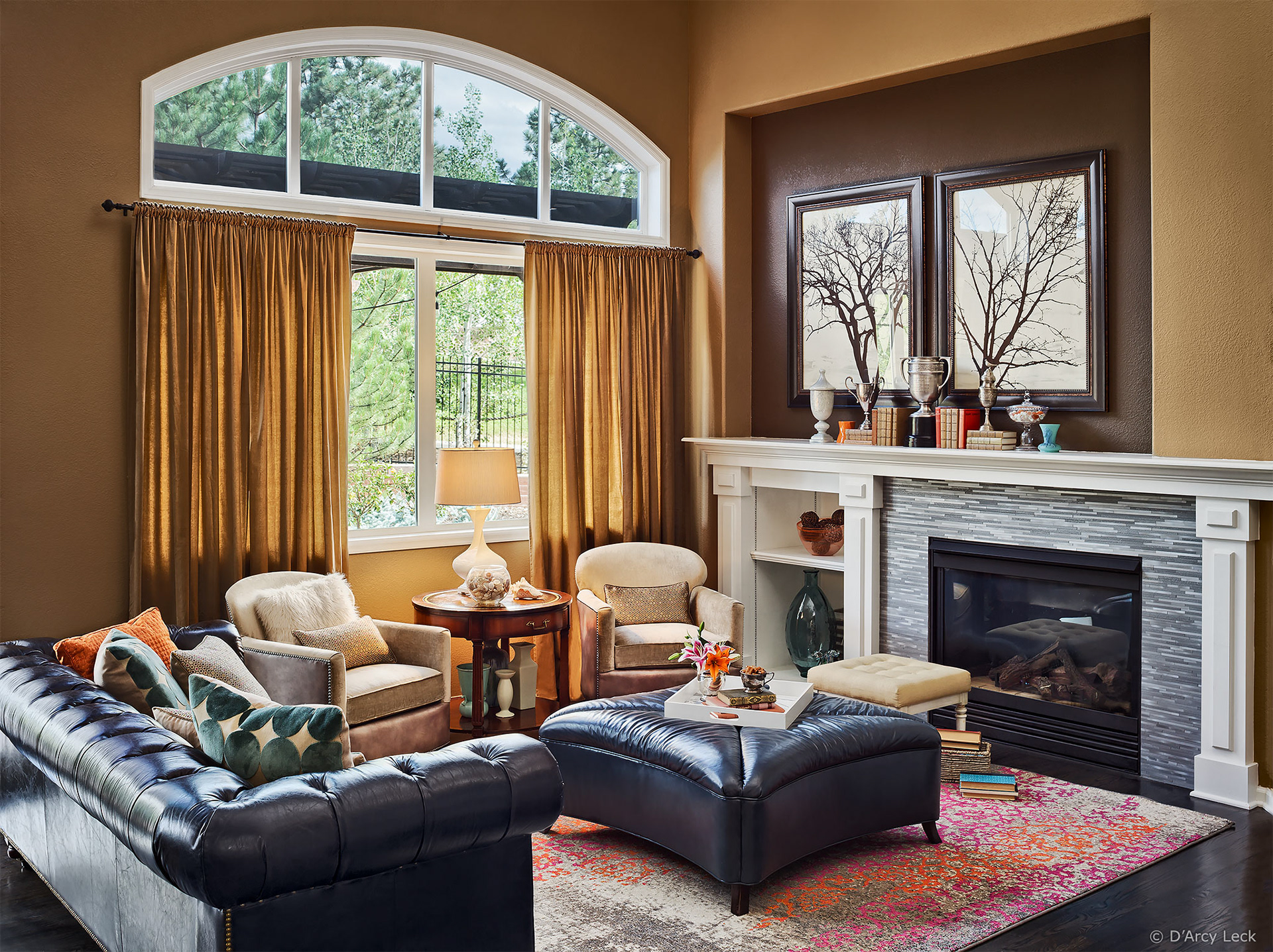 interior design photography of the family room of a luxury residential home
