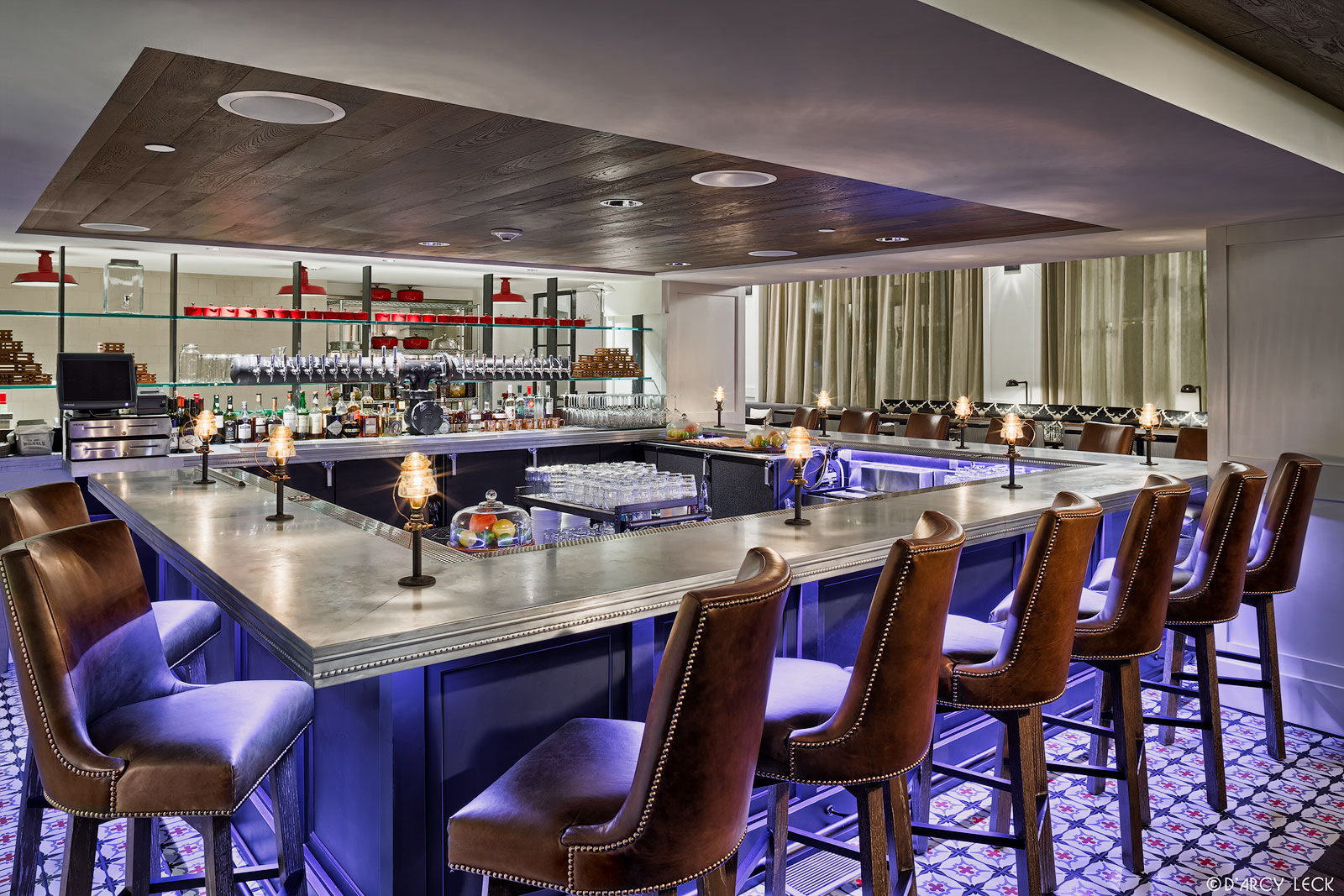 hospitality photographer D'Arcy Leck photographs the Nickel bar at the Hotel Teatro