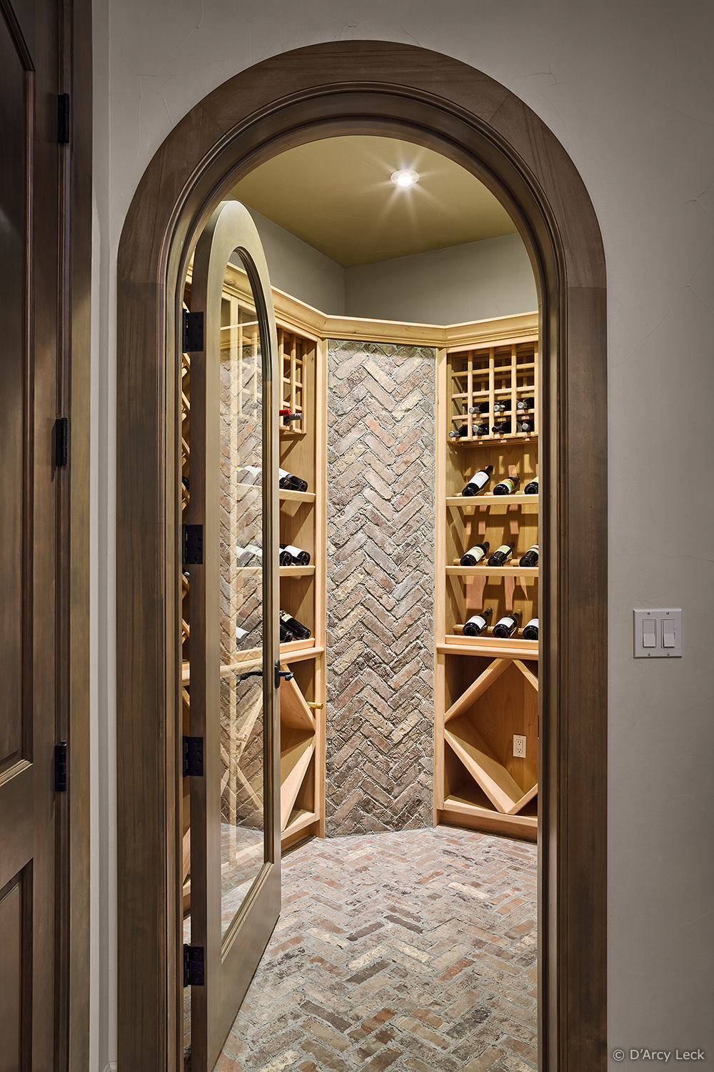 interior photography of a wine closet of a luxury residential home