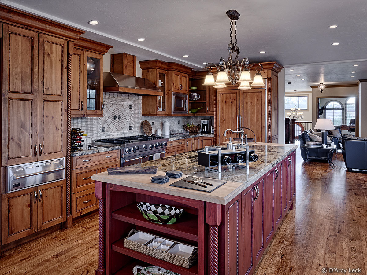 interior architectural photography of a kitchen of a luxury townhouse