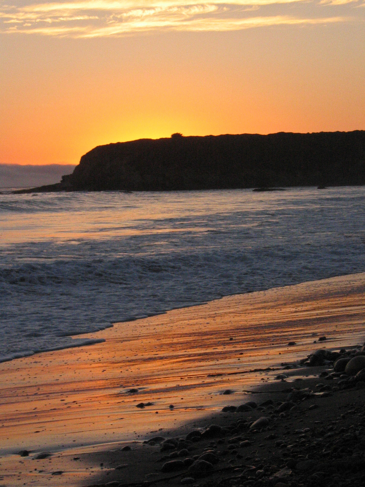 Sunset at San Simeon beach