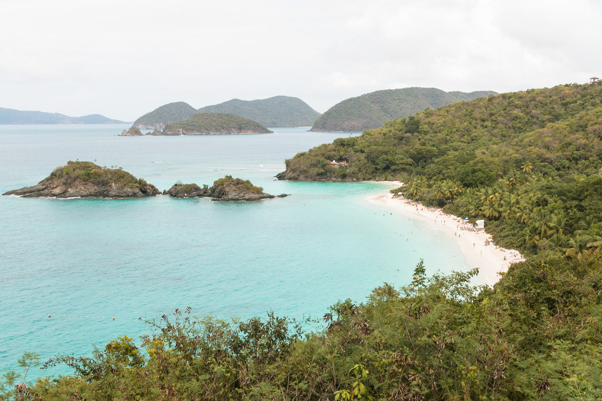 Looking down on Trunk Bay