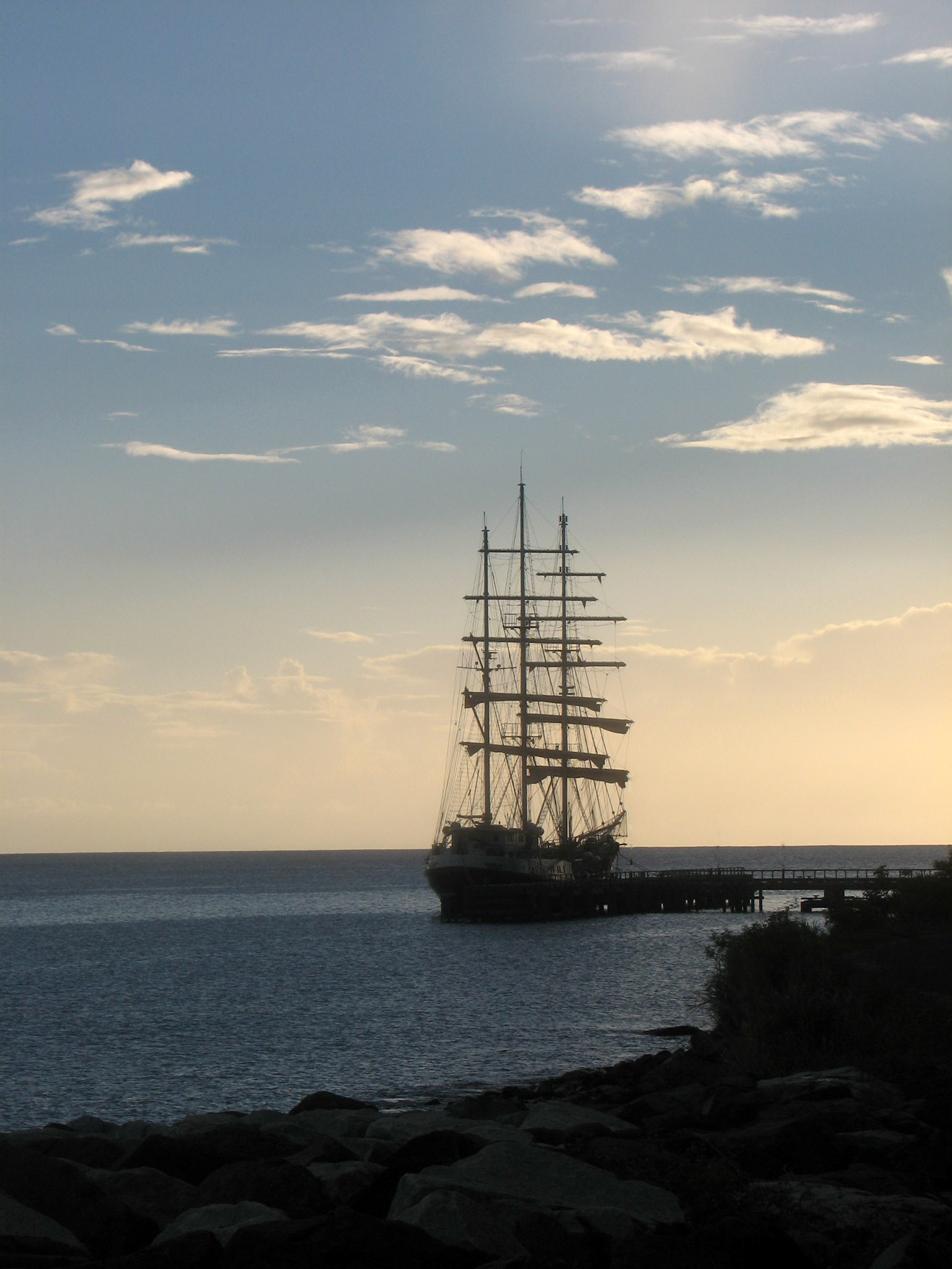 Tenacious in Portsmouth Harbour, Dominica