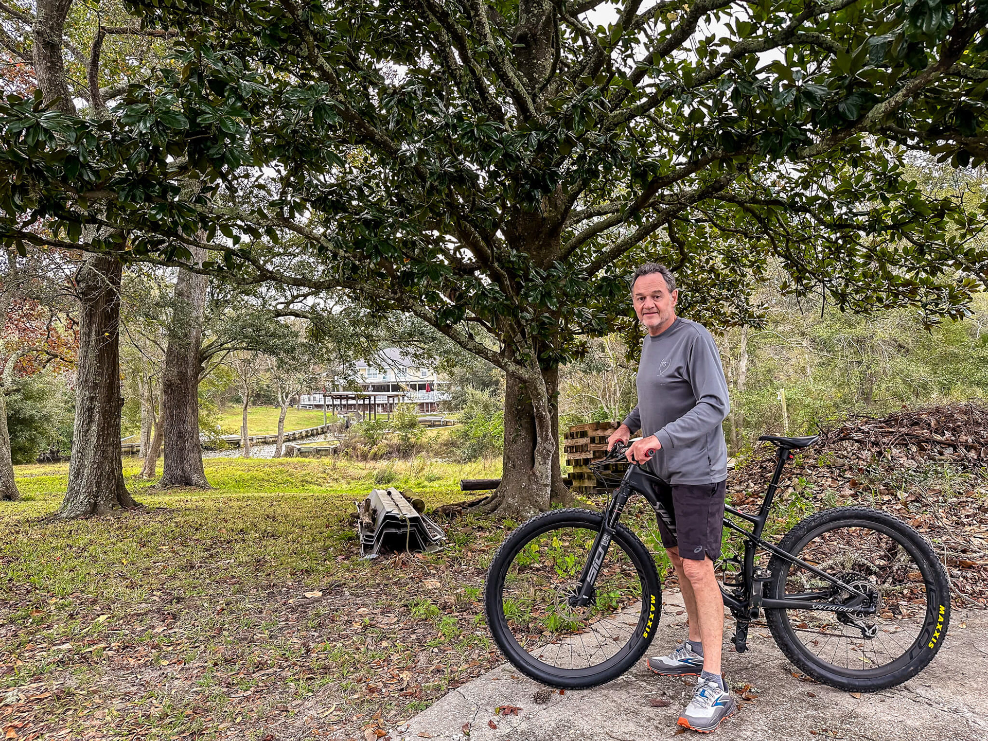 Dean out for a bike ride.