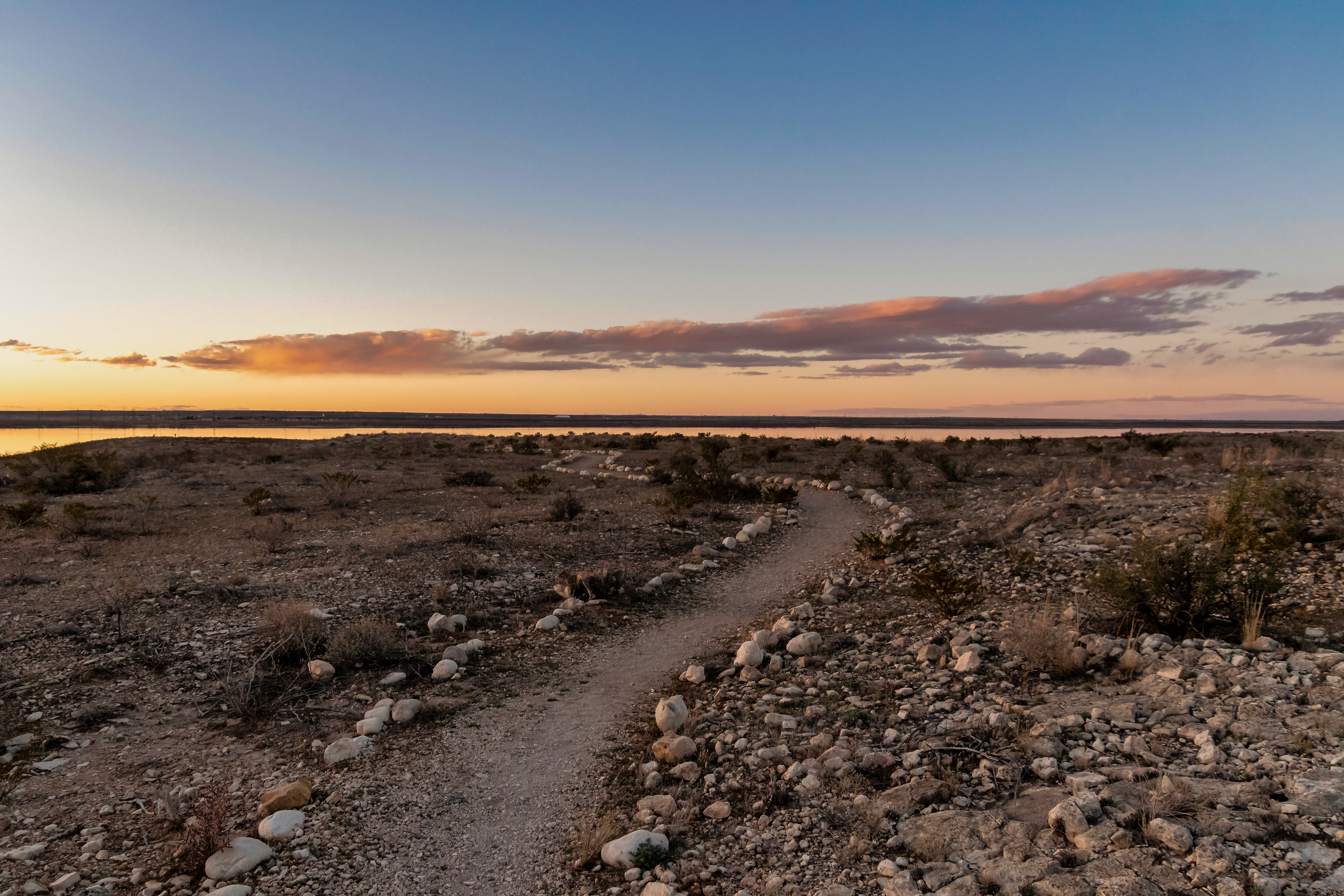 The trail at sunset.