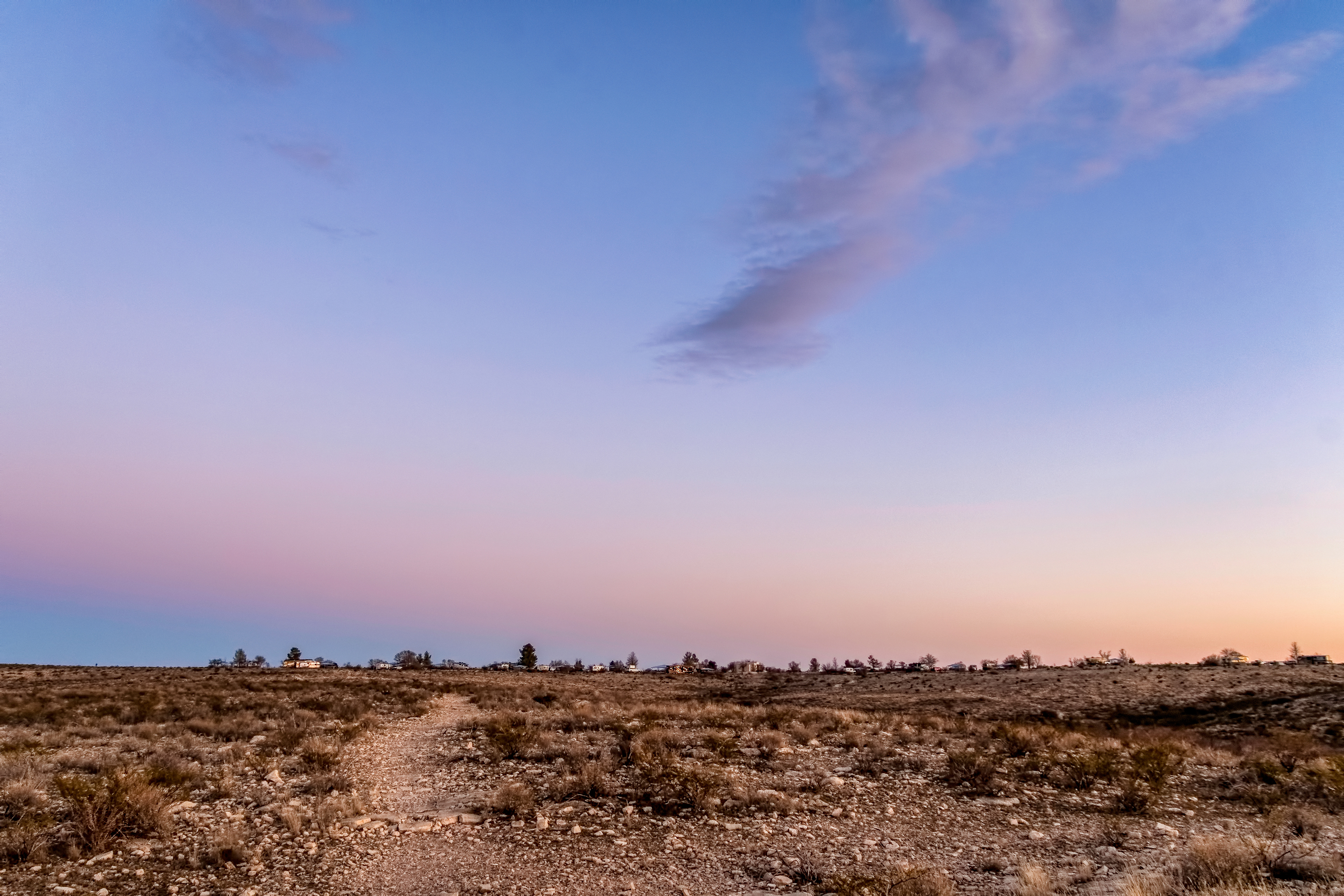 The campsite at sunset.