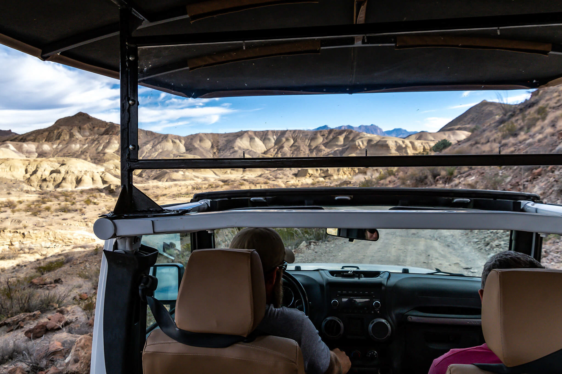 My view from the jeep.