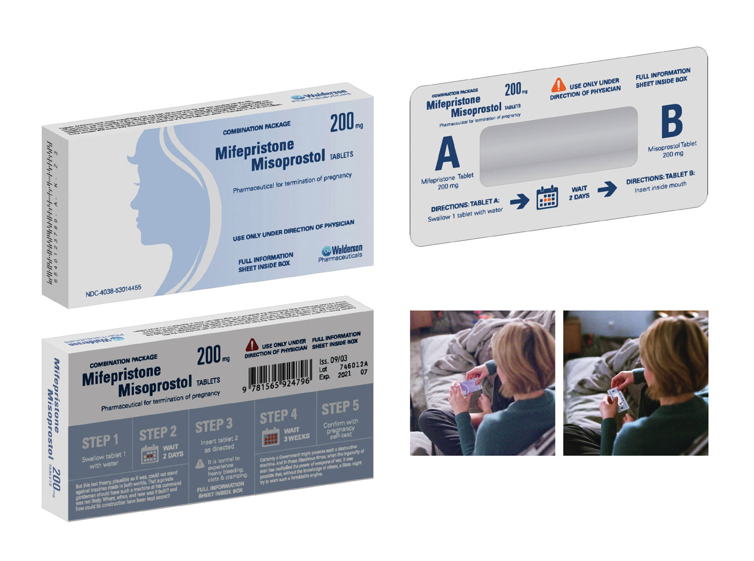 Morning after pill, hero prop. We kept it visually simple and conservative due to the subject matter.
