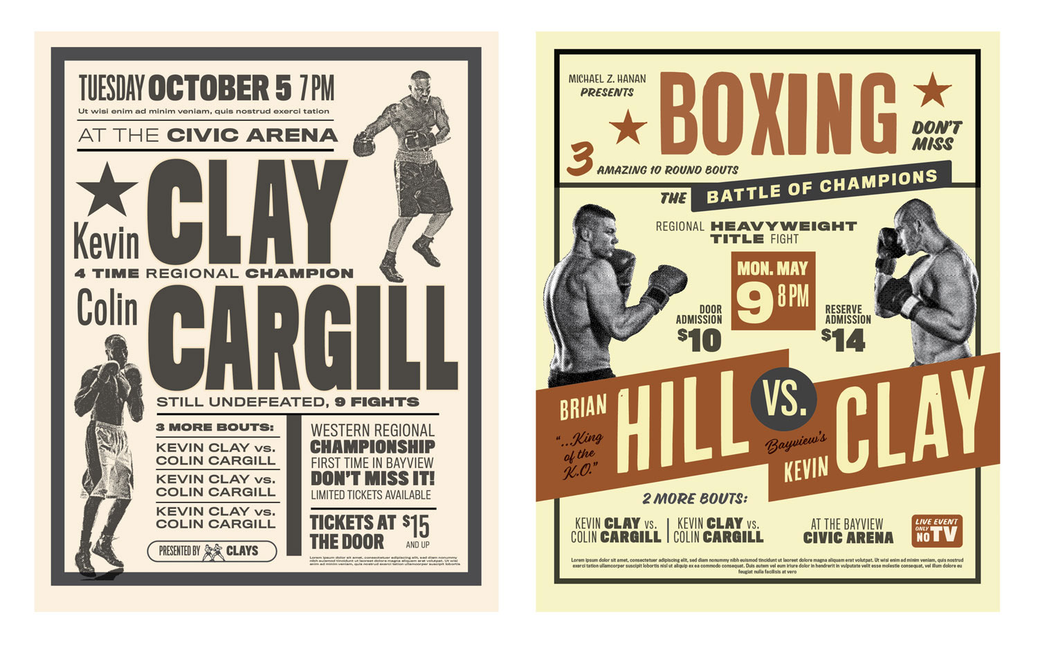 Retro Boxing Posters