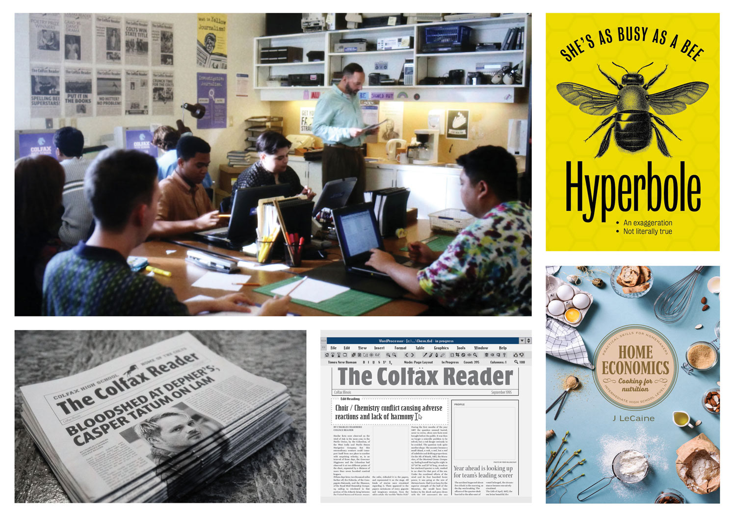 High school journalism classroom