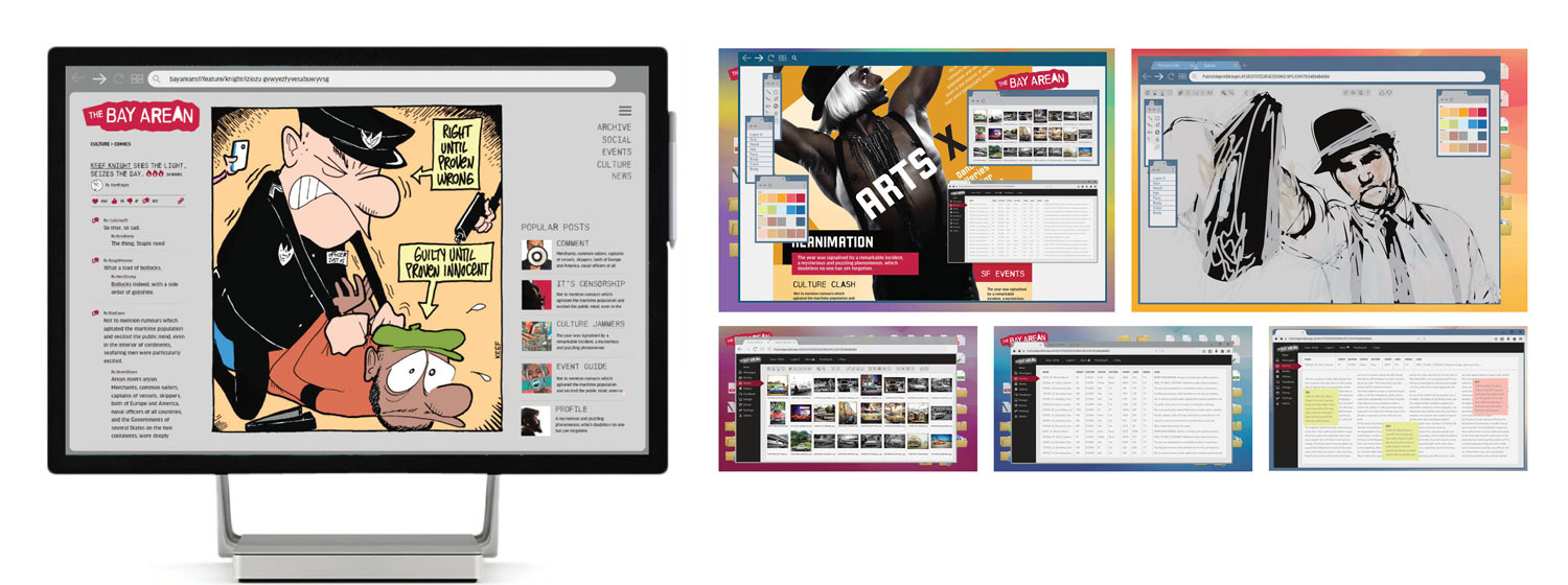 Bay Arean - playback and graphic art app ui