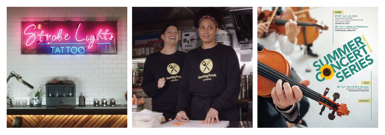 Miscellanious set decoration and logo created for costumes and food truck wrap