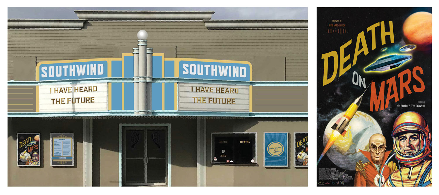 Movie marquee and poster