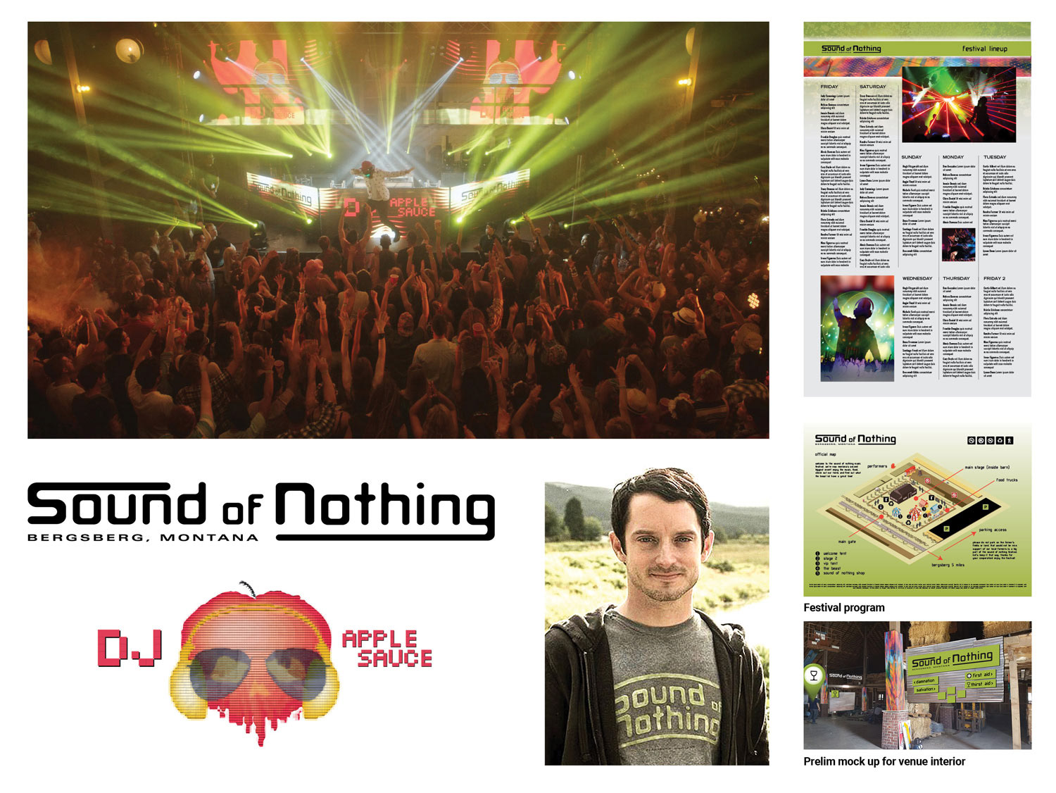 Music festival logos set dec playback