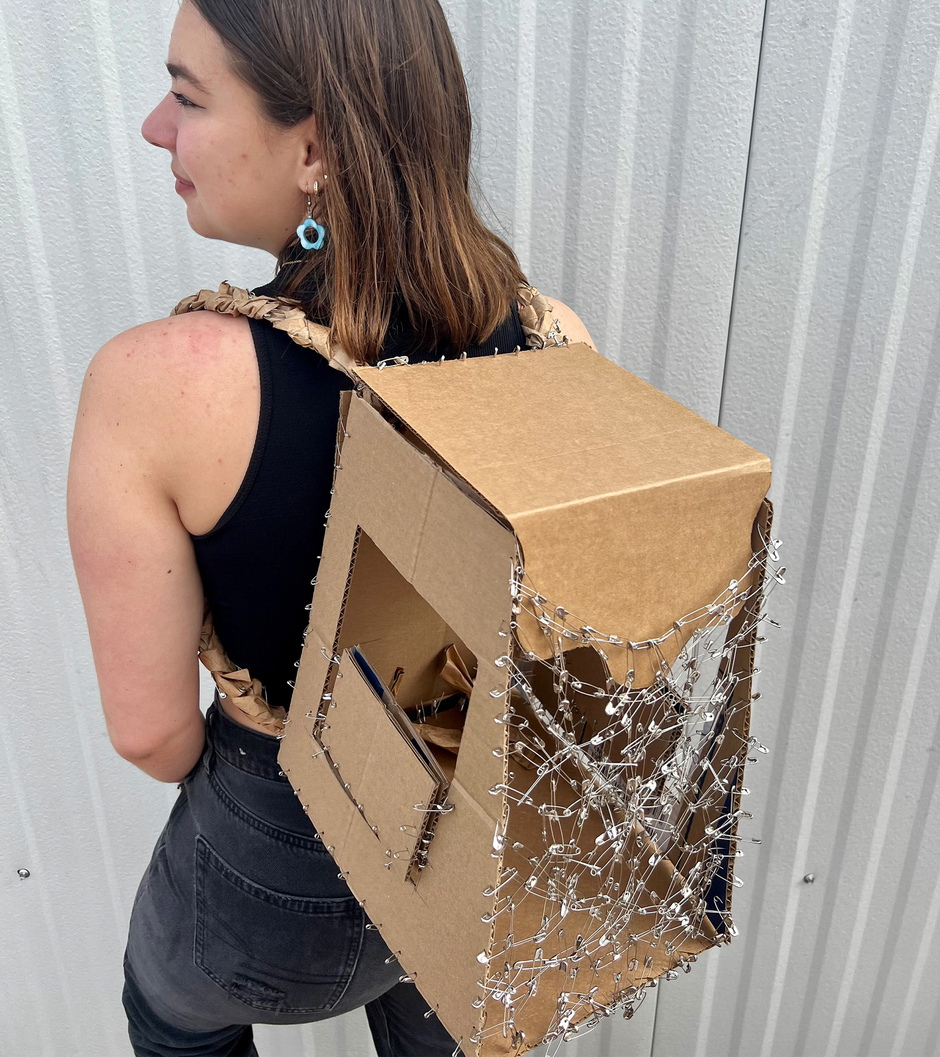 Backpack in use