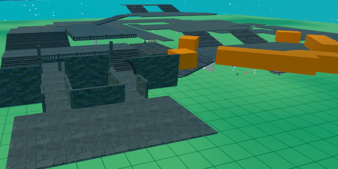 I started by Greyboxing, and getting a general volume, also tested some floor and wall modules just to get an overall feeling
