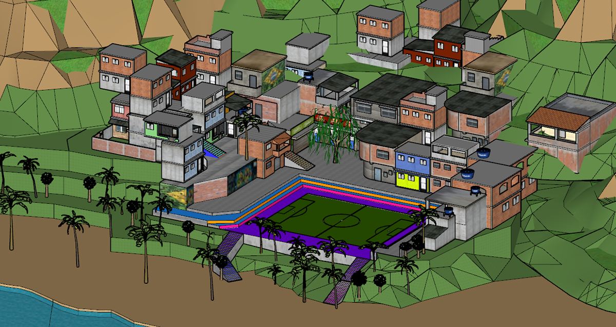 Sketchup model used to Pitch the Fortnite level