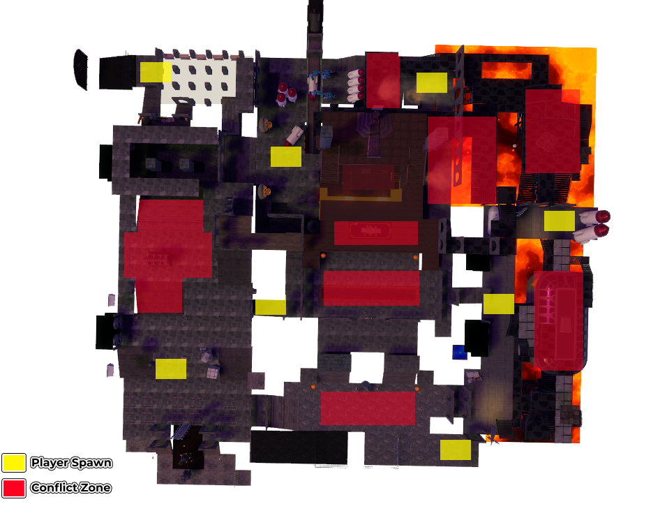 A Planning flow for Player Spawners Vs. Intended COnglict Zones