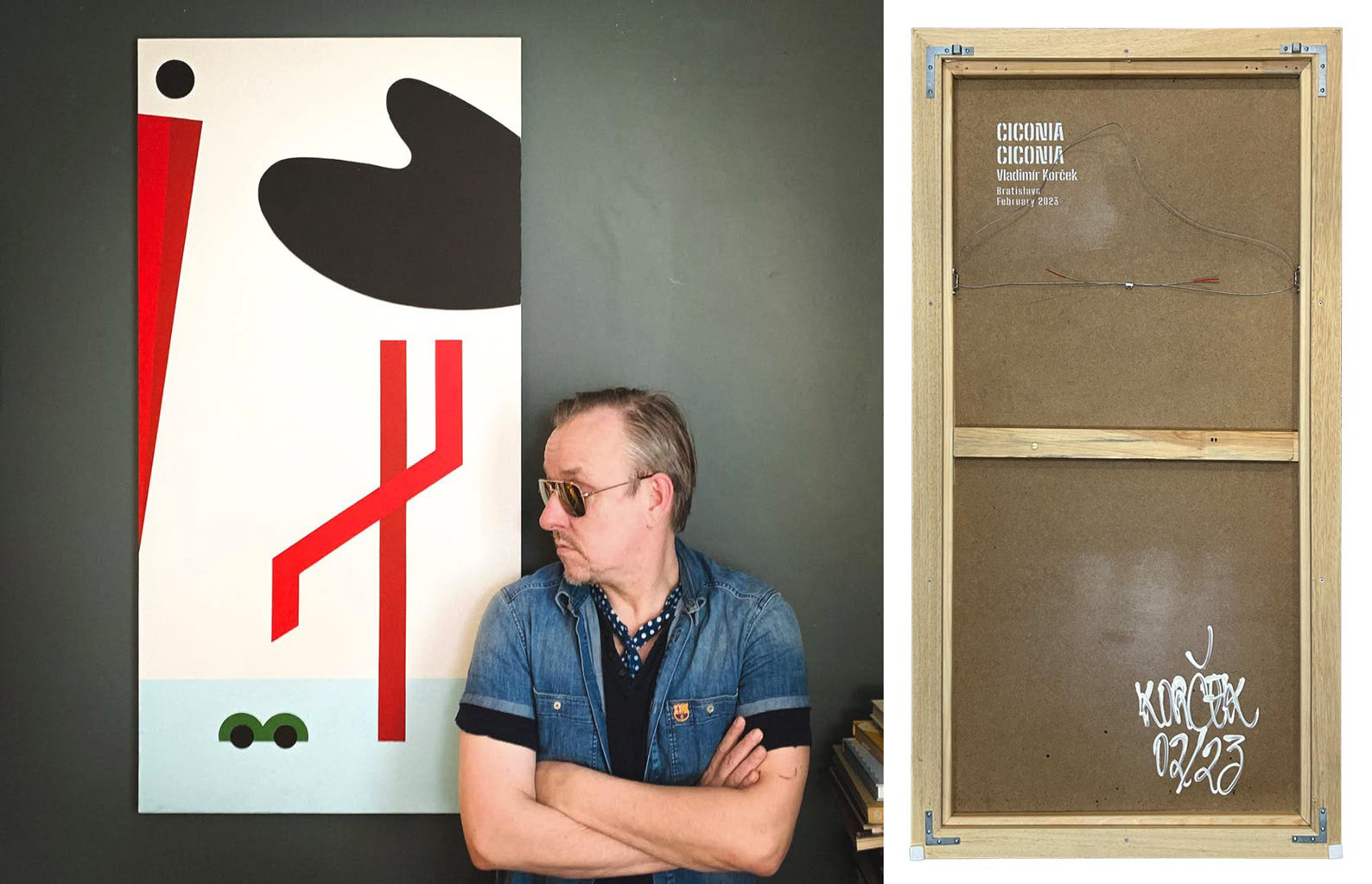 - Acrylic painting, contemporary art, Slovak artist, Vlado Korcek, Vladimir Korcek, folk art, ethno