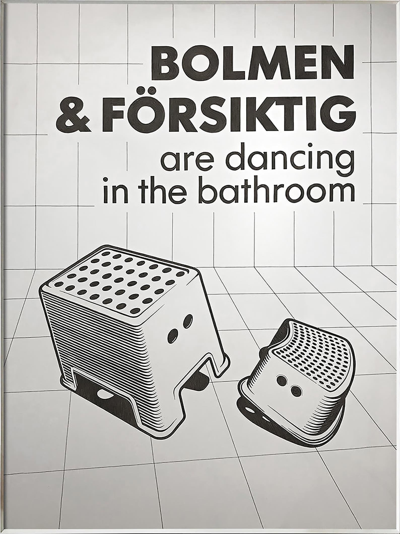 - Acrylic painting, contemporary art, Slovak artist, Vlado Korcek, Vladimir Korcek, folk art, ethno, Bolmen, Forsiktig, ikea