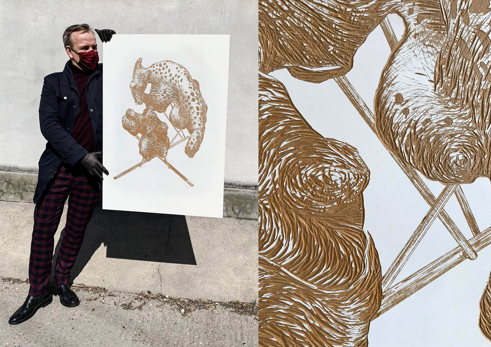 - Acrylic painting, contemporary art, Slovak artist, Vlado Korcek, Vladimir Korcek, folk art, ethno