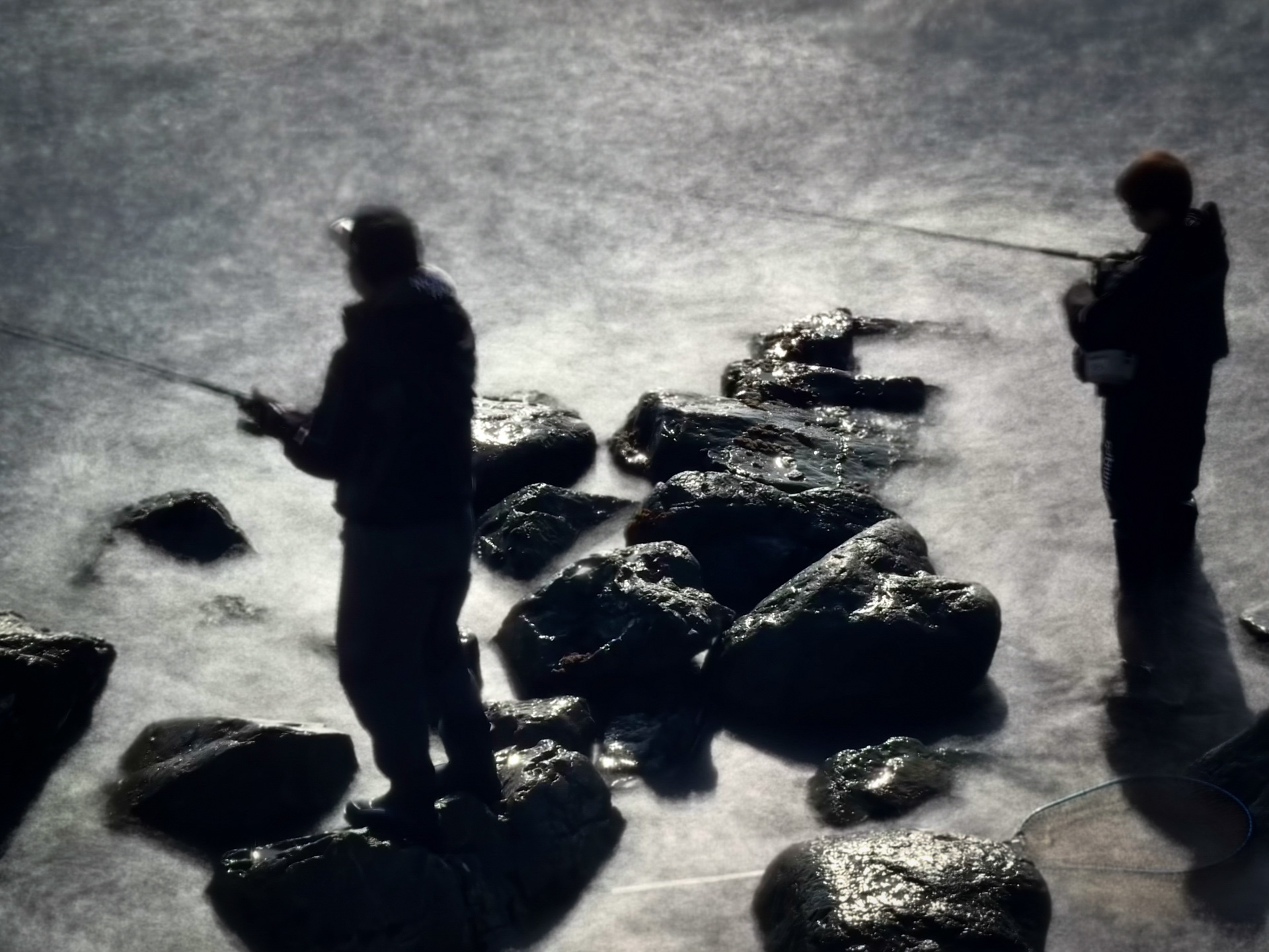 Couple fishing, Hokkaido