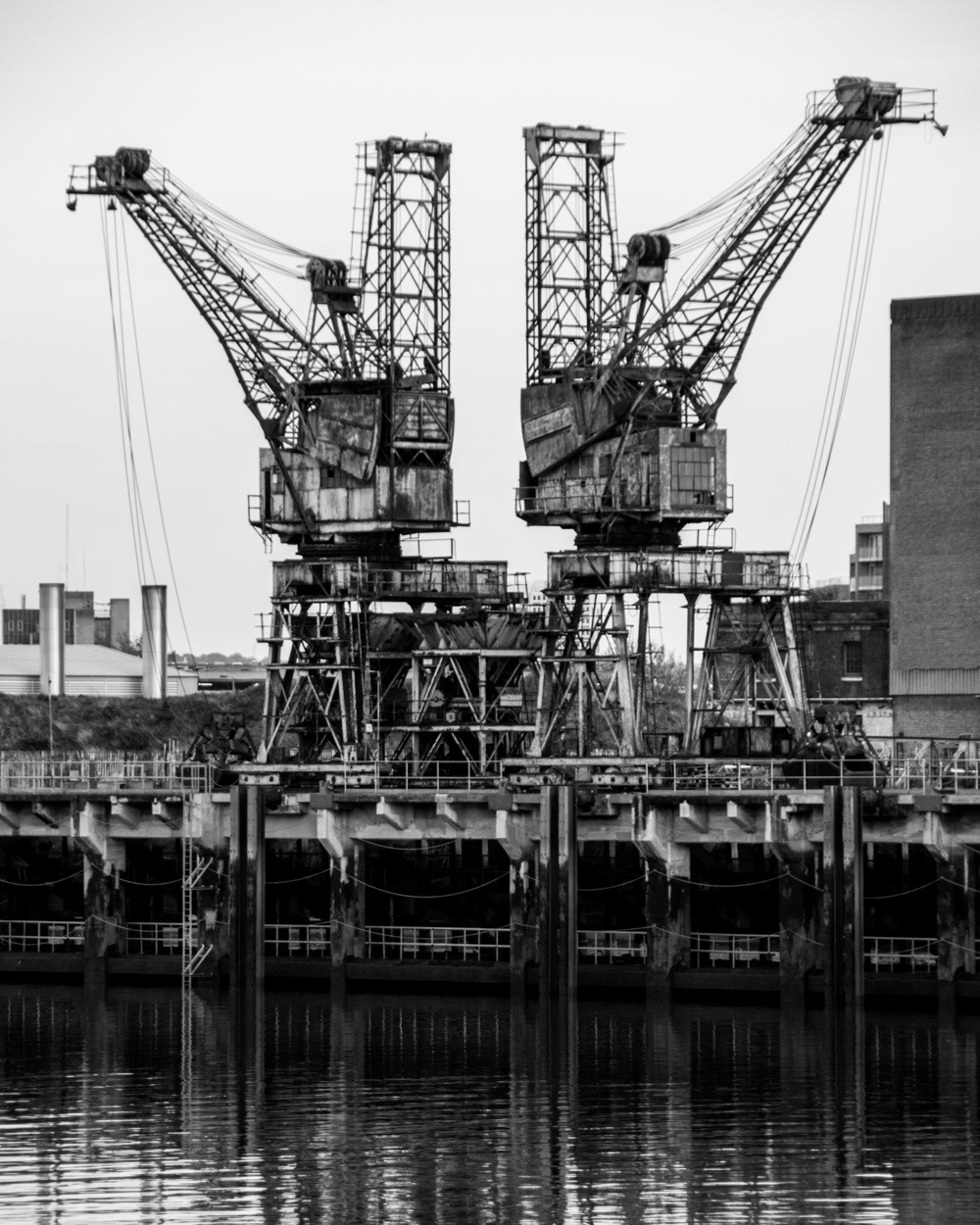 The Cranes, Battersea Power Station, before temporary removal for restoration, from Grosvenor Road, London. Image © Nik van Herpt