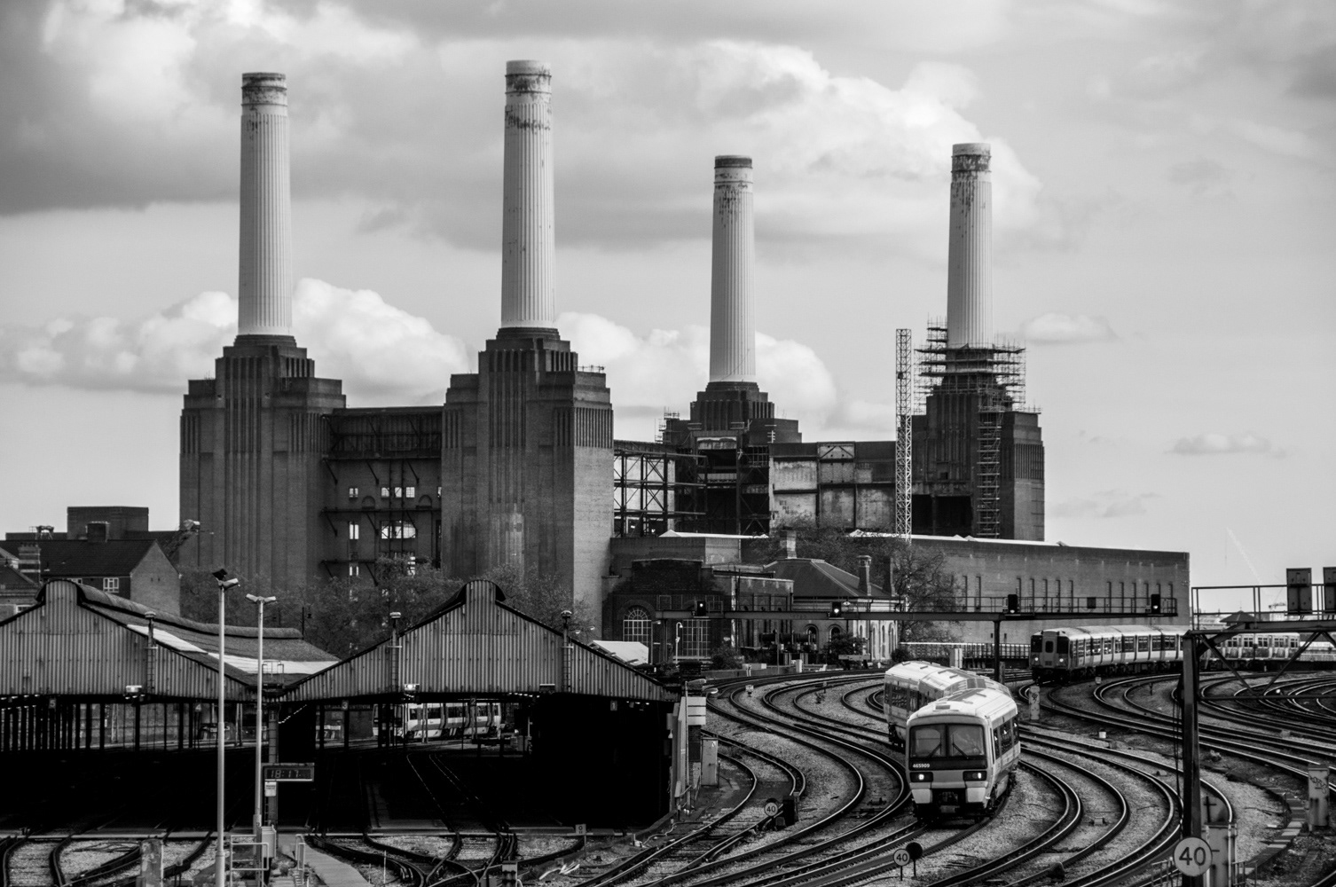 Battersea Power Station before redevelopment, from Ebury Bridge in Victoria, London. Image © Nik van Herpt