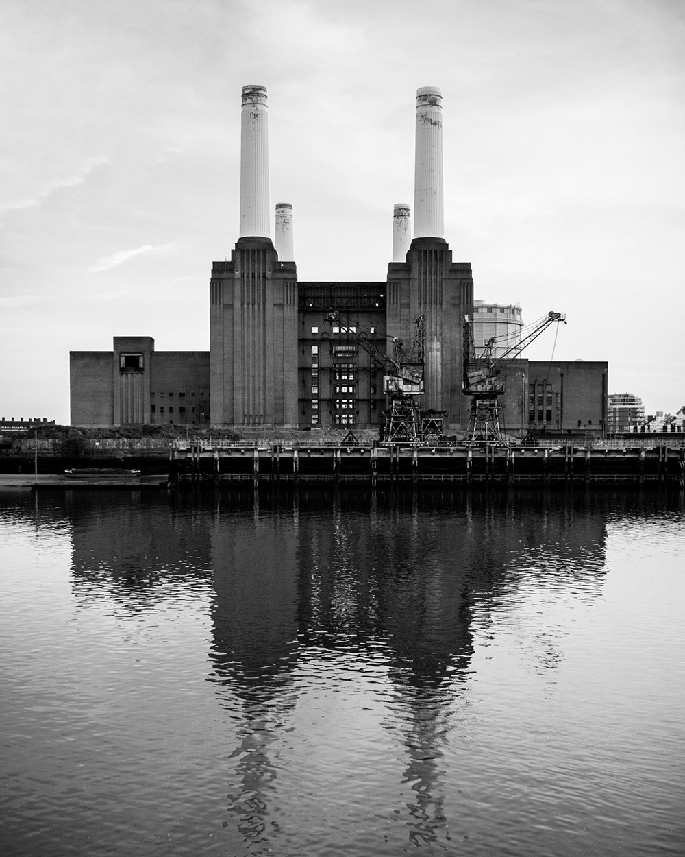 Battersea Power Station with before redevelopment, from Grosvenor Road, London. Image © Nik van Herpt