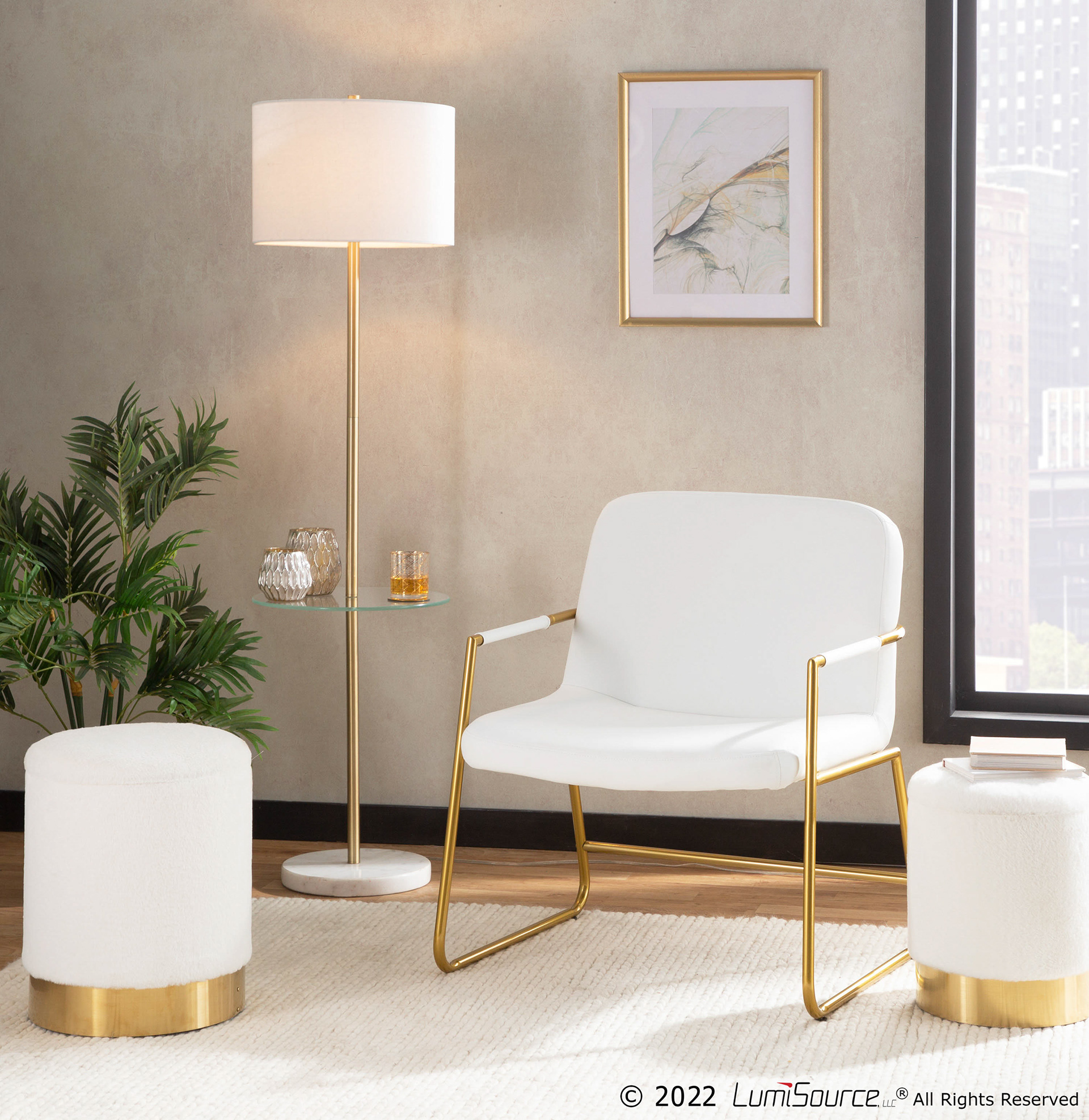 White PU + Gold Metal