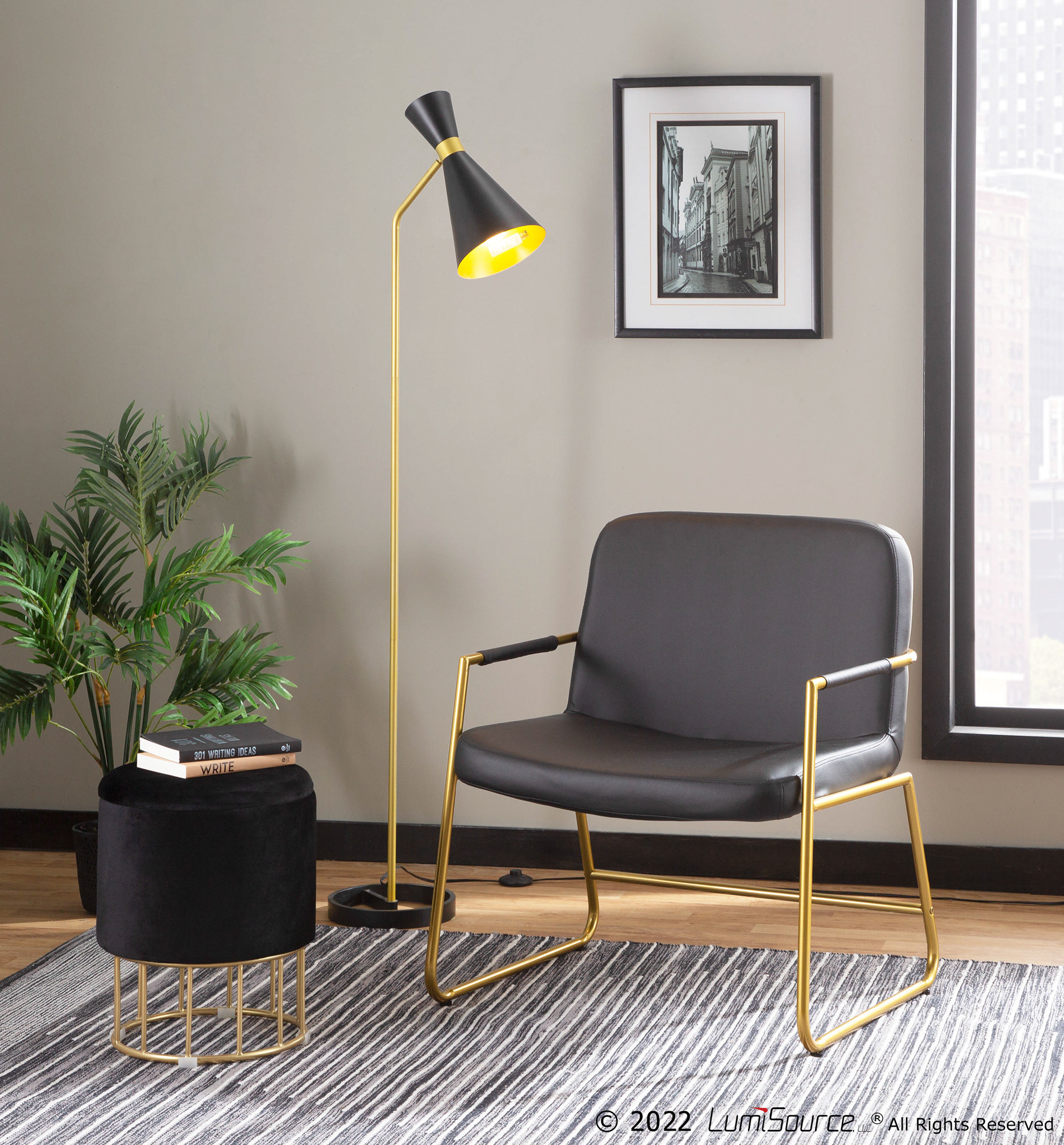 Black PU + Gold Metal