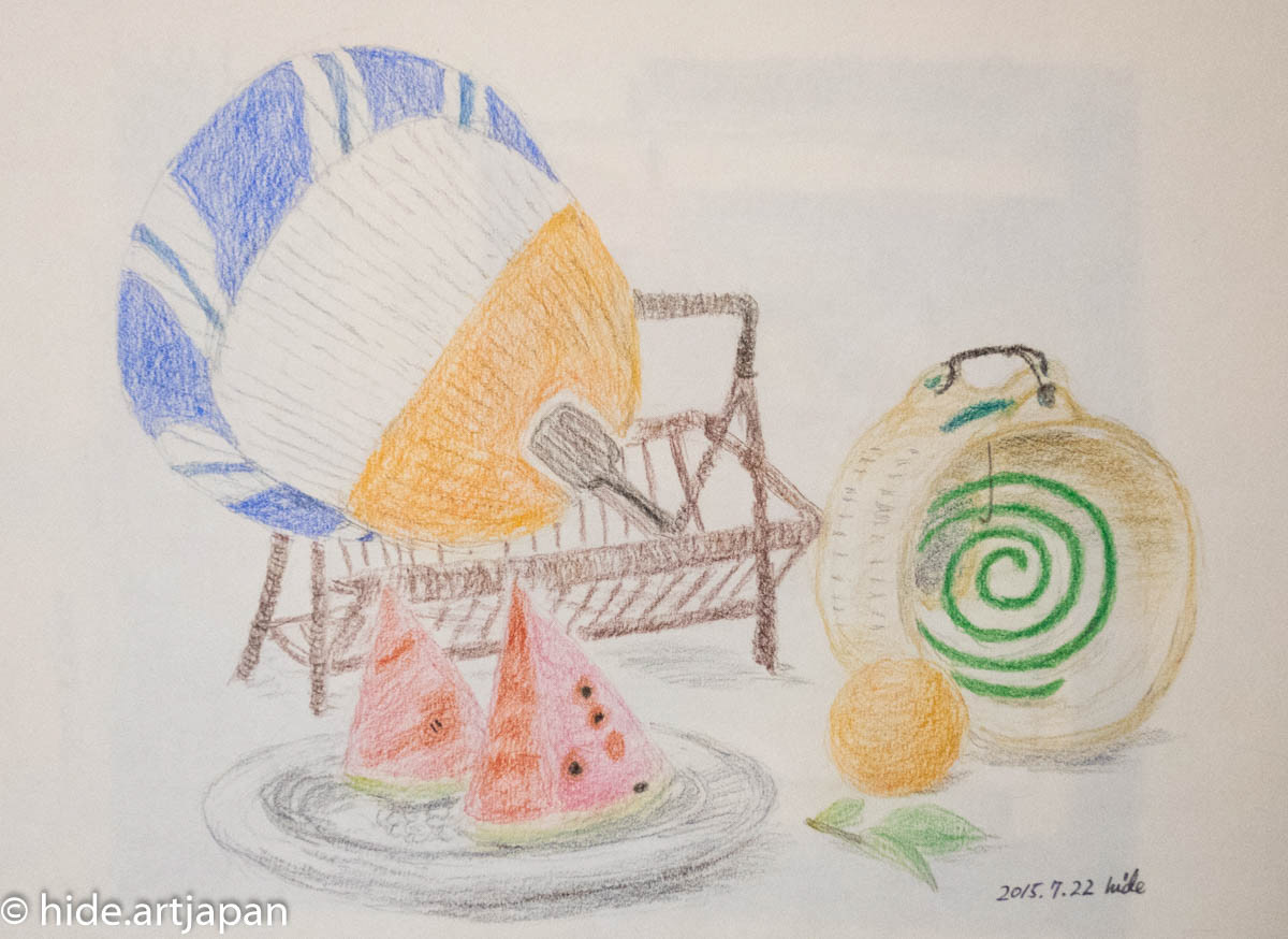 fan and fruits