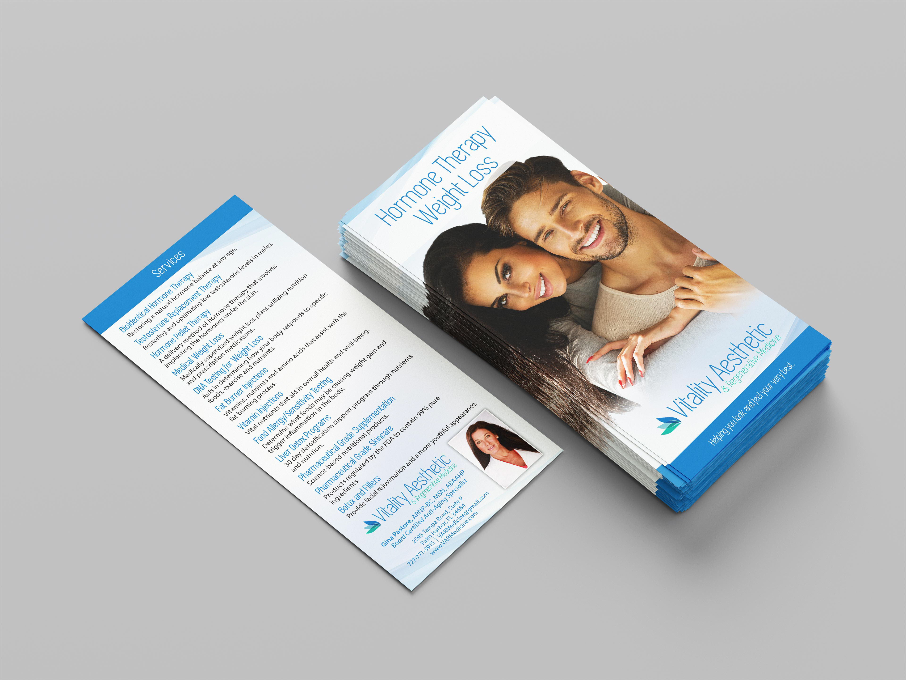 Vitality Aesthetic Hormone Therapy Weight Loss Rack Card