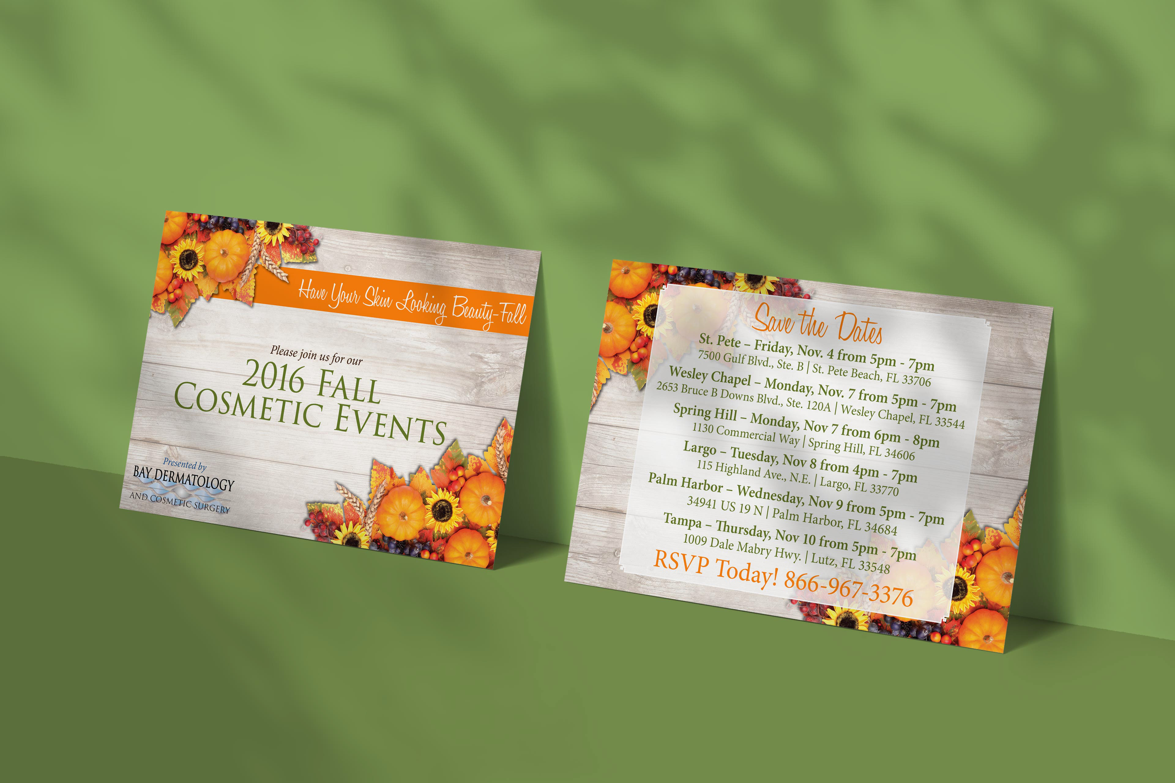 Bay Dermatology 2016 Fall Cosmetic Event Postcard
