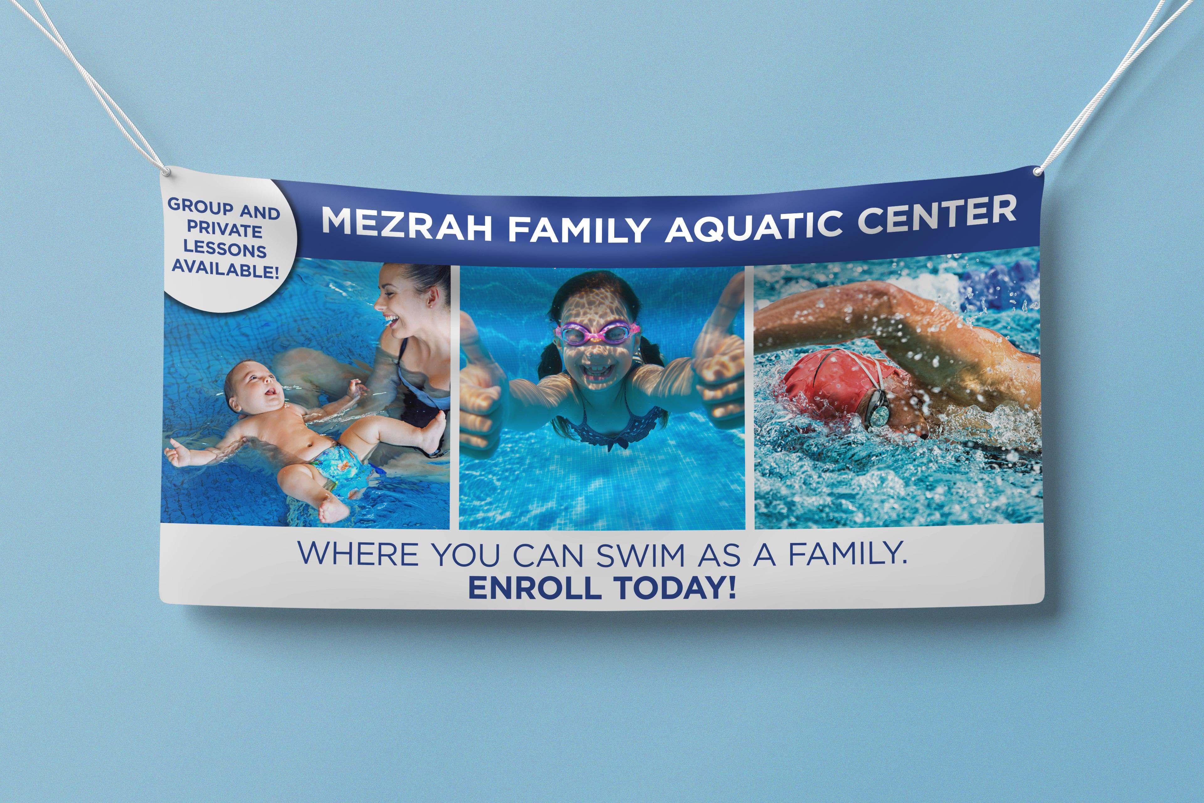 Mezrah Family Aquatic Center Swim Lessons Vinyl Banner