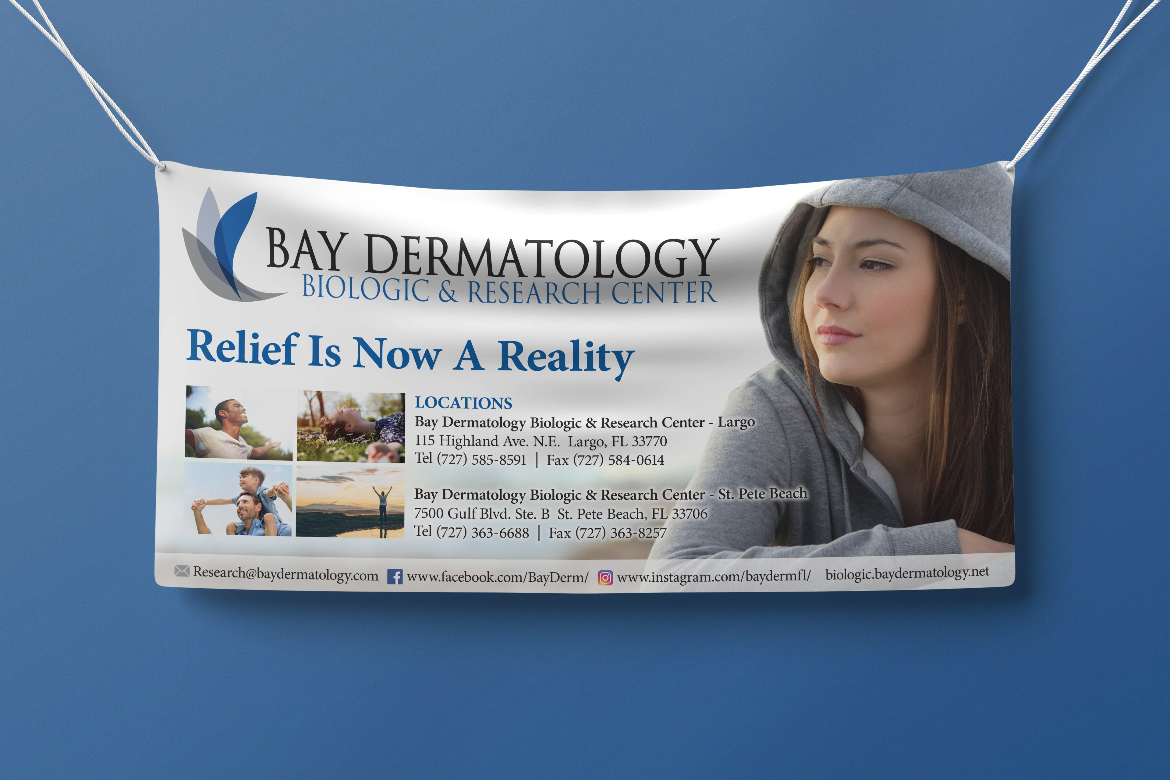 Bay Dermatology Biologic & Research Center Vinyl Banner