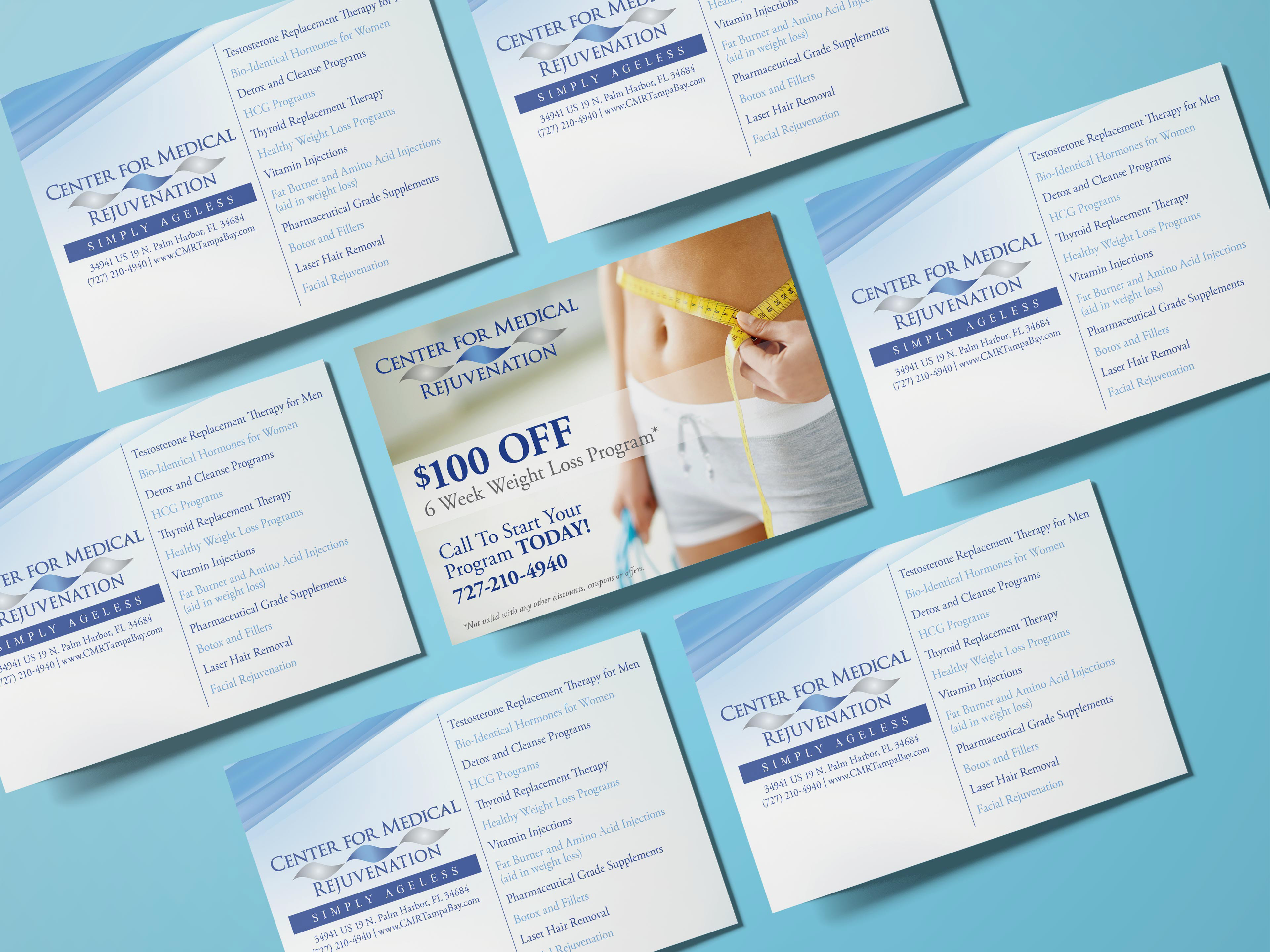 Center for Medical Rejuvenation $100 OFF 6 Week Weight Loss Program Postcard