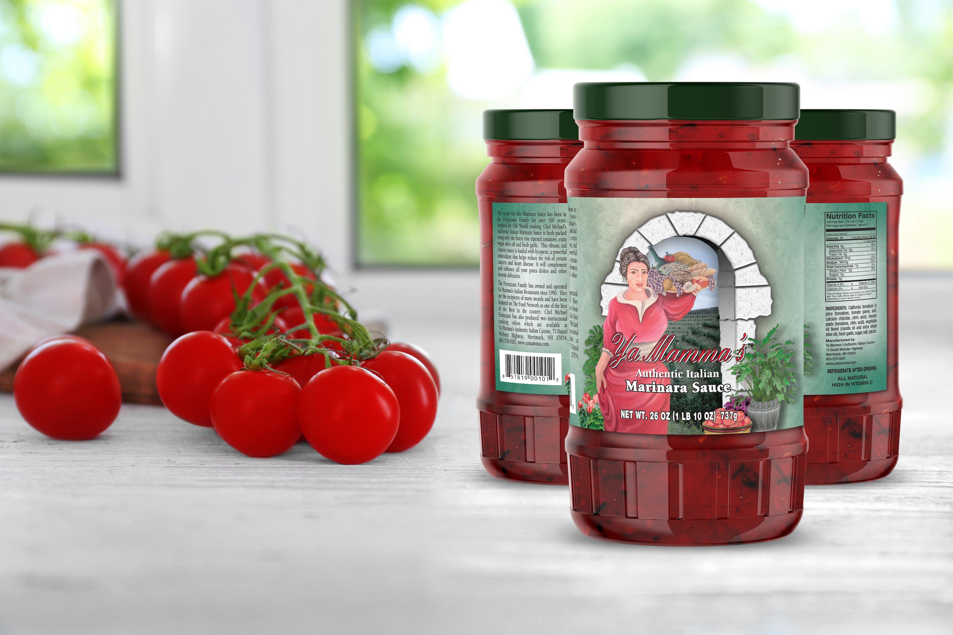 Ya Mama's Authentic Italian Marinara Sauce Label