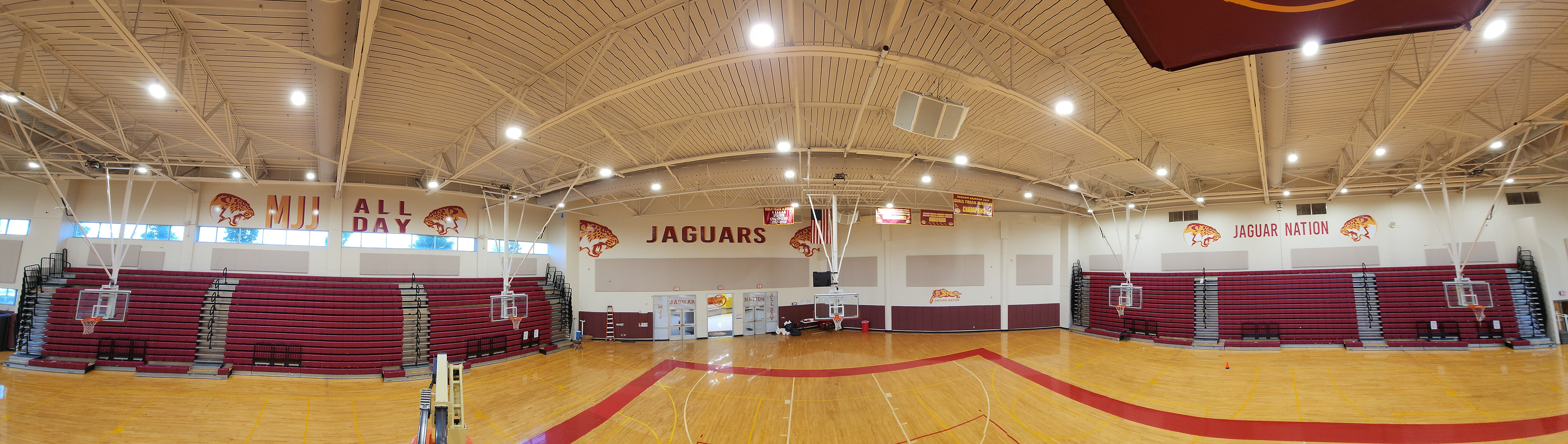 Full color print adhesive vinyl lettering reading "MJJ ALL DAY", "JAGUARS" and "JAGUAR NATION" with jaguar logos