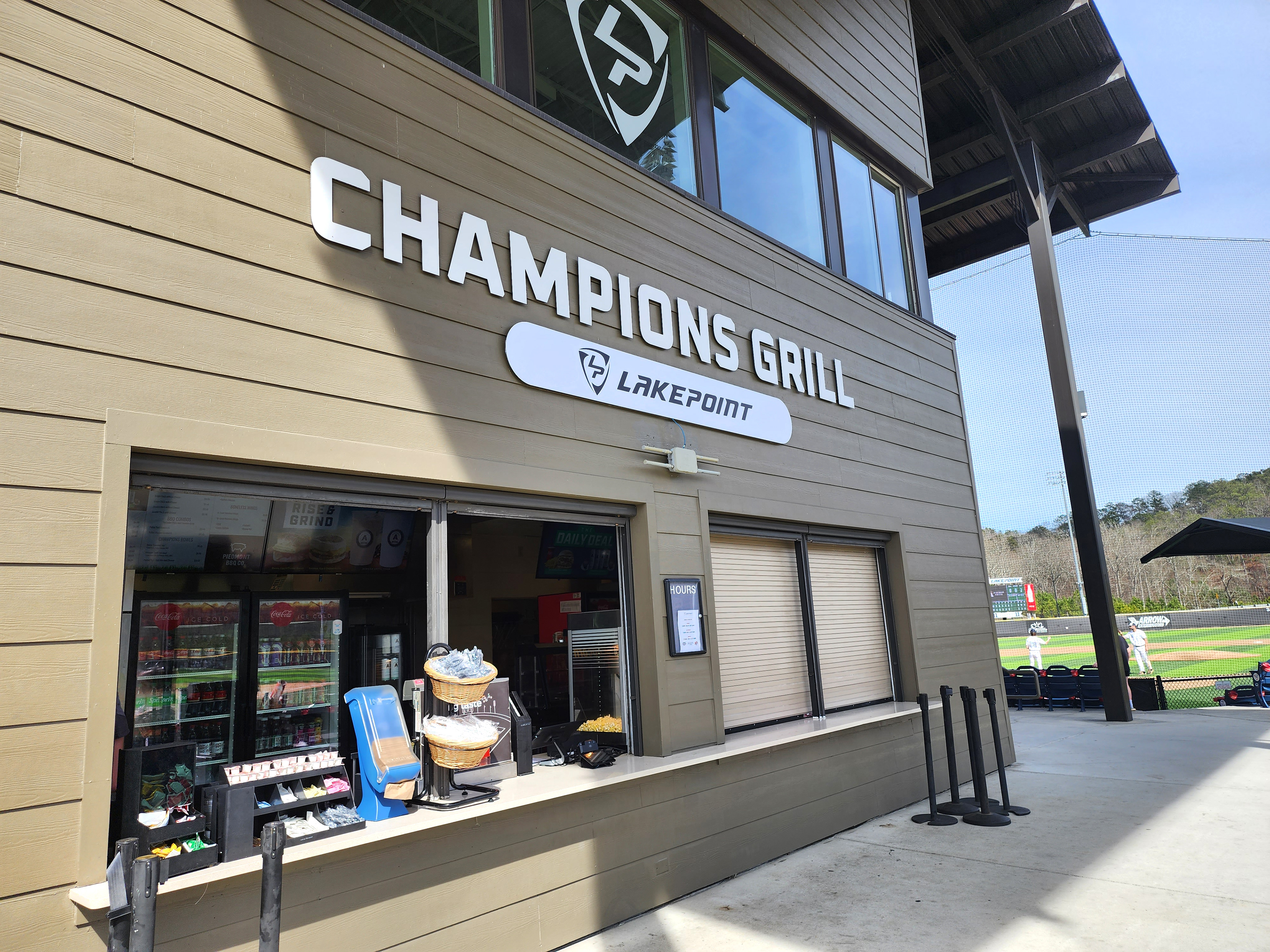 routed white plastic signage for a concession stand