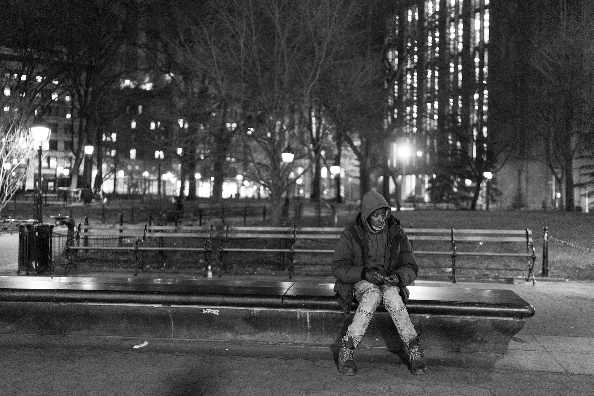 “By lookin’ at this photo, I’m looking at my solitude, my contentness. I’m totally fucking content. Very rarely have people seen me sitting in this fucking park without anybody, without anything around me; no guitar, no nothing. I’m at this point where, ‘ahh...’ Look, there’s nobody around me. I don’t know how long that lasts, but I’m content.”