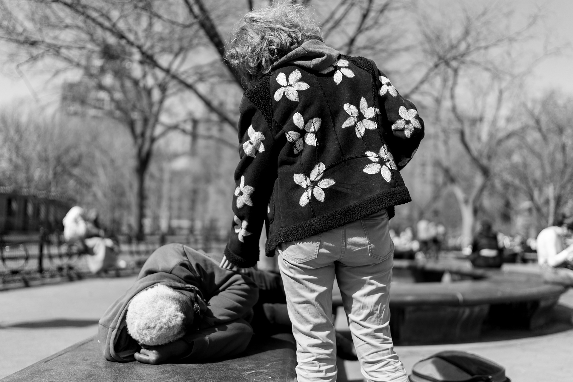 “Yeah, ‘What are you doing?! Come wake up. Are you alright?’ She’s amazing. Yeah, she’s an amazing woman. That jacket, that’s her work. Yeah, she had that jacket and wanted to do something with it. She paints ferociously. Only thing she do is eat, sleep, think, painting.” Were you upset when she woke you up? “It was like the Fourth of July. ‘Hey! How you doin?’ Because I knew, everything was gonna be alright.”