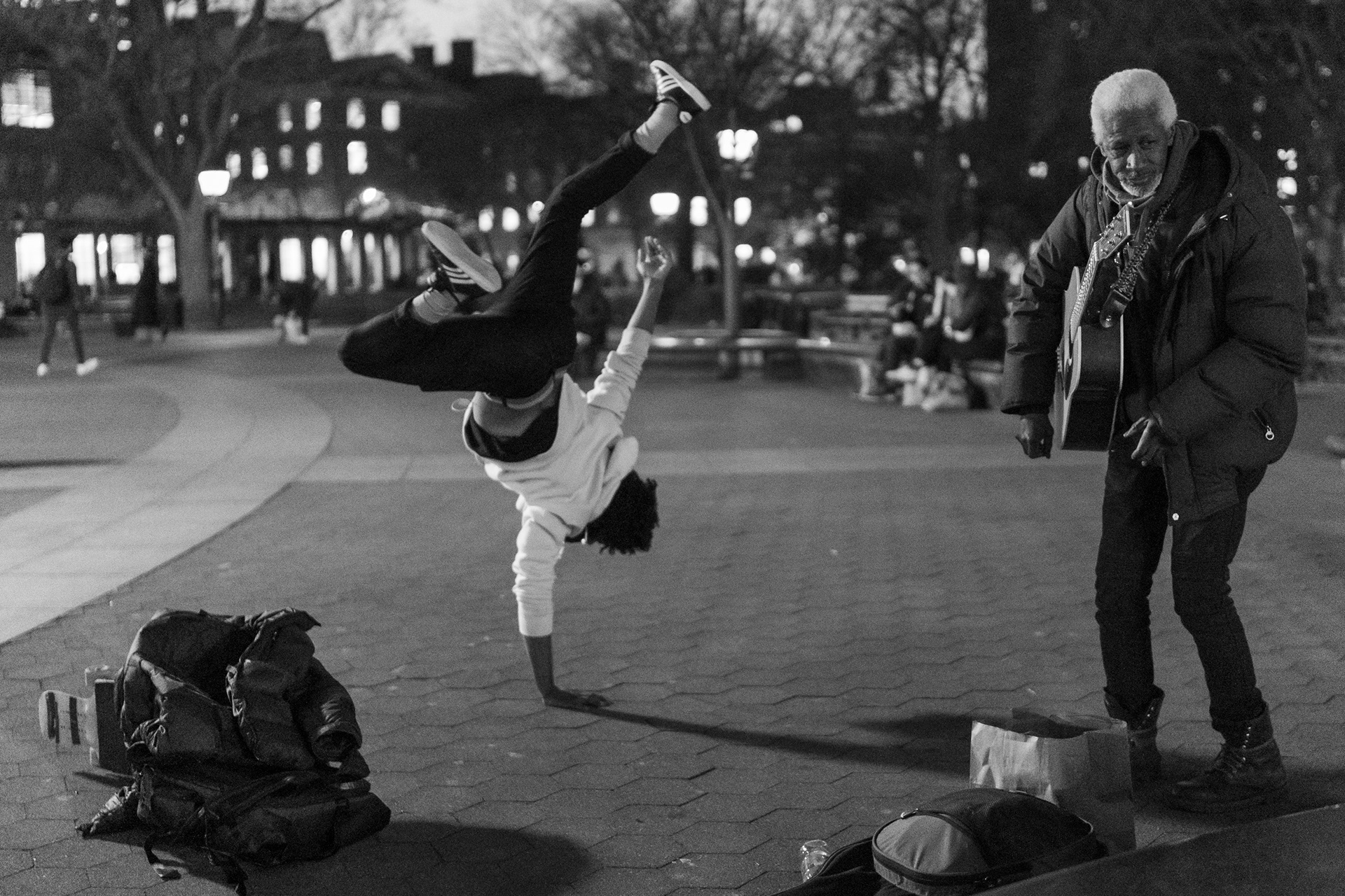 What’s it like performing with all this shit going on? “You know, it’s fun, they’re expressing themselves just like I do. It’s cool. I’ve got nothing against artistic point of views... as long as it’s good, clean you know, what the fuck. And we had a good time, he was doing his tricks. Skateboarders come by. It’s all good. As long as they’re not causing no chaos or whatever. And I appreciate it. He’s expressing himself. I mean, to go through all that bullshit, you gotta be expressing yourself in some kinda way. I ain’t doin no one hand stand, fuck all that. I can barely do an A chord.”