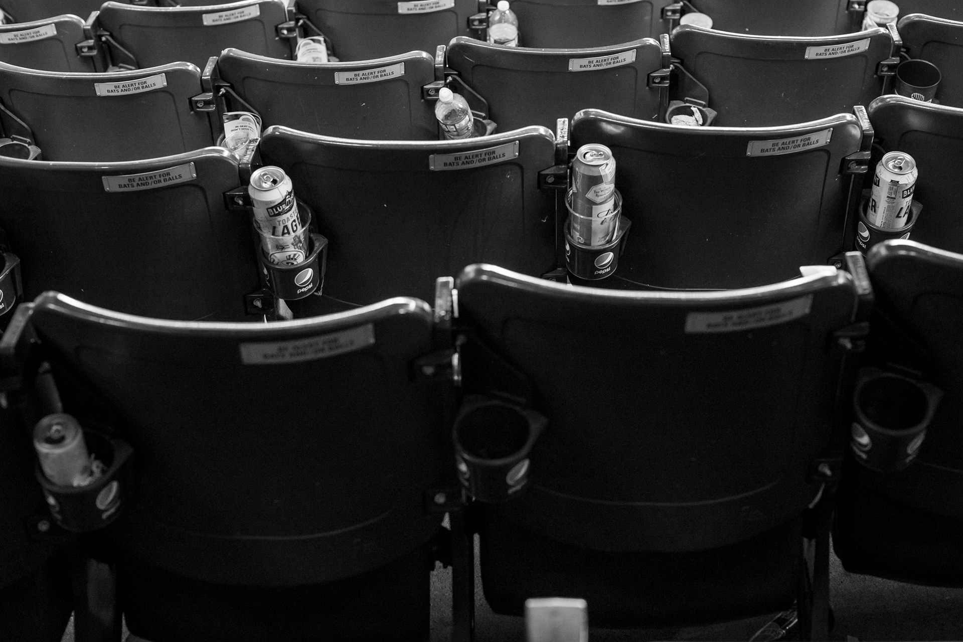 Bronx, New York — October 18th, 2019. Left field seats after the game.